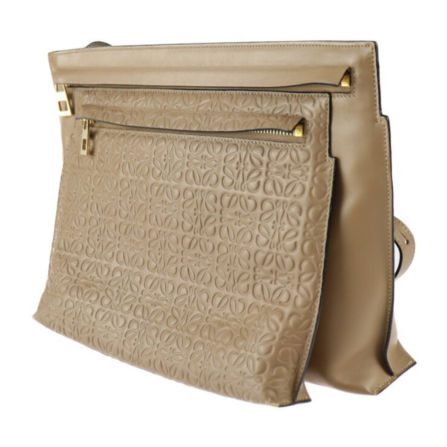 LOEWE Repeat Anagram Shoulder Bag 109 55 Calf Leather Crossbody Double Pouch