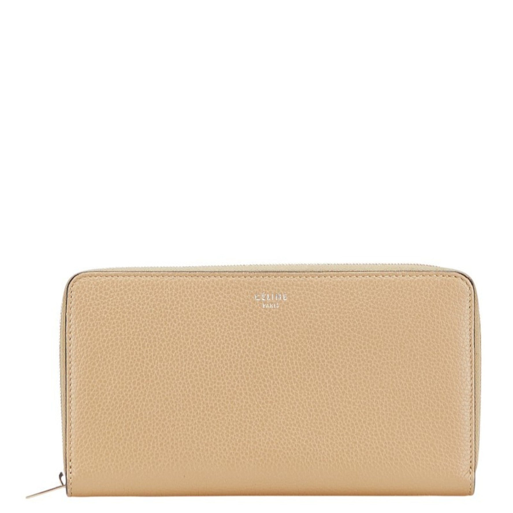 Celine long wallet with round zipper, leather