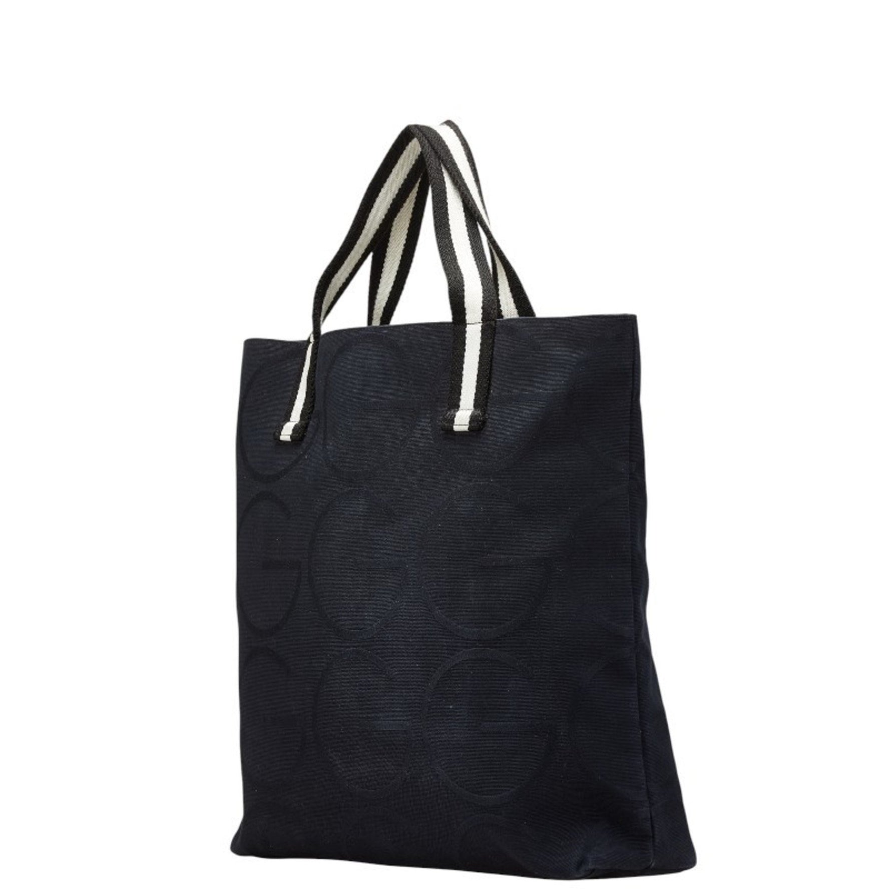 Gucci G Logo Tote Bag Black and White Canvas