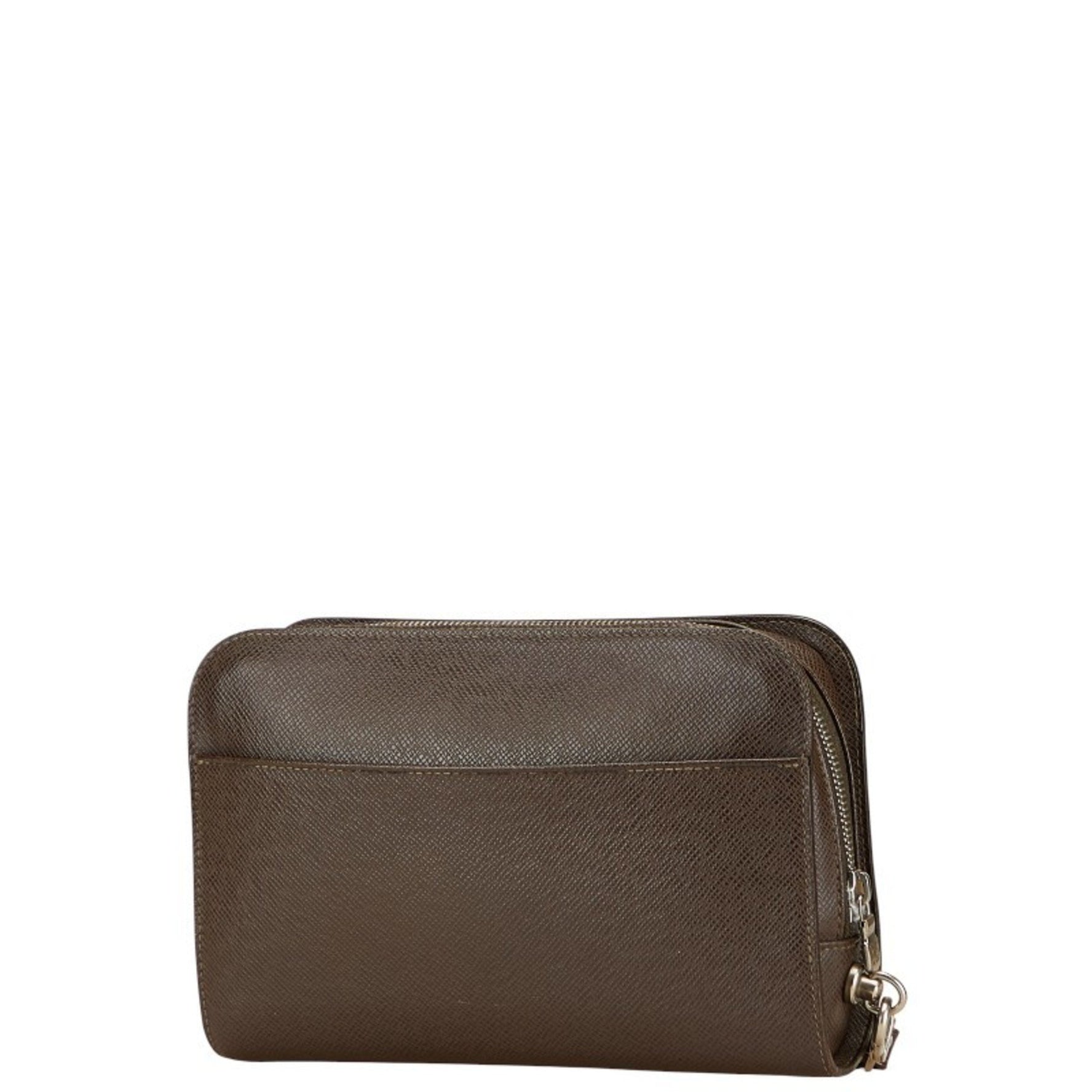 Louis Vuitton Taiga Baikal Second Bag/Clutch Bag Grizzly Brown Leather LOUIS VUITTON