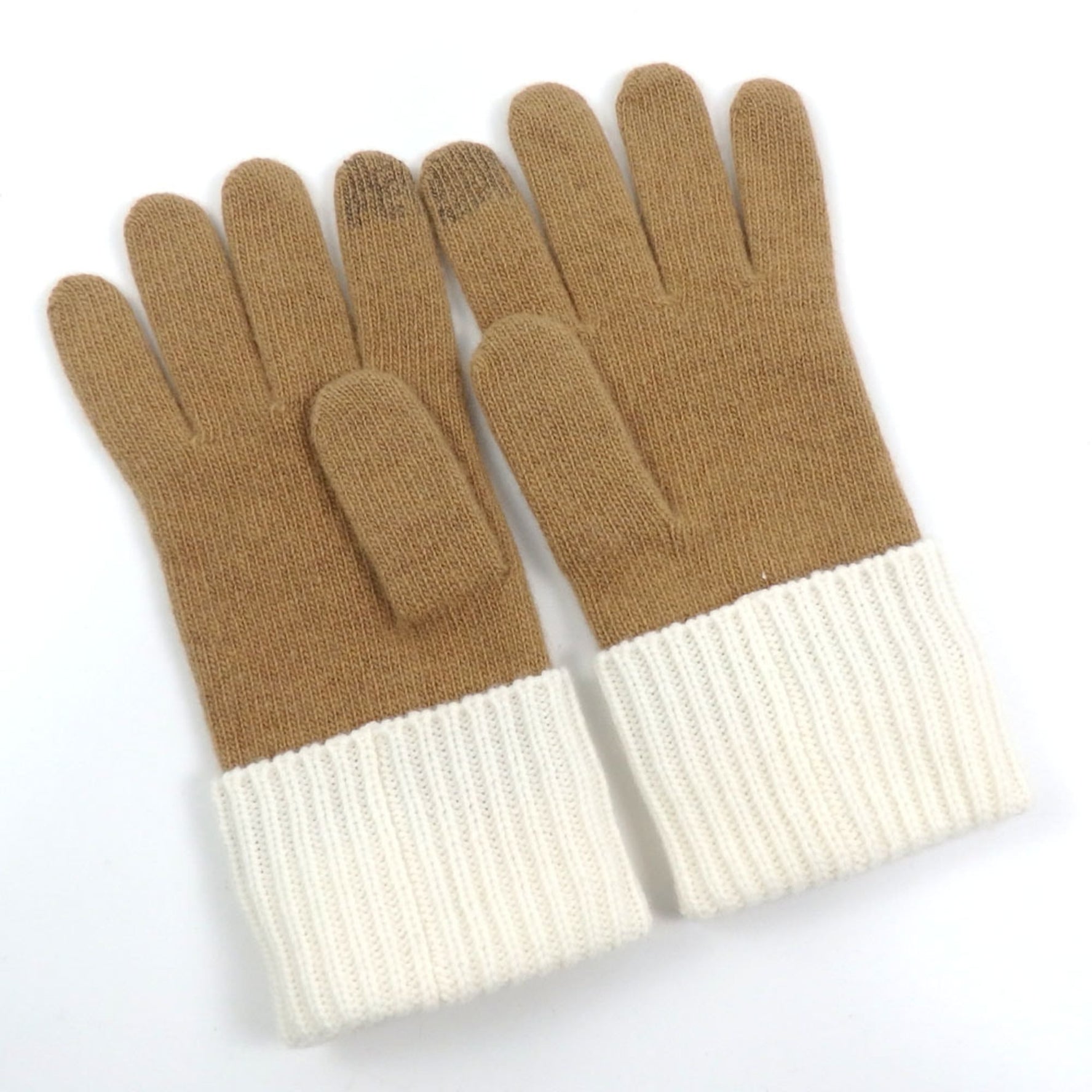 Louis Vuitton LV Headline Gloves, Camel, Off-White Wool
