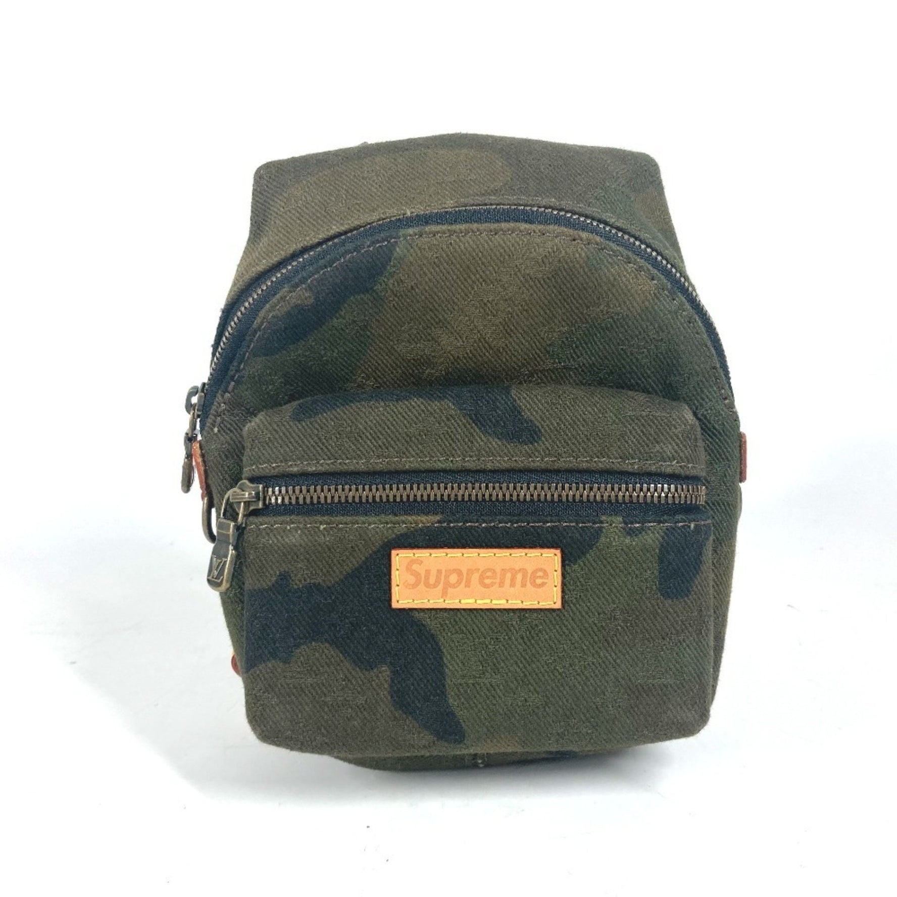 Louis Vuitton Supreme Collaboration Apollo Backpack Nano Bag Charm Rucksack Camouflage Keychain Canvas Men's Green