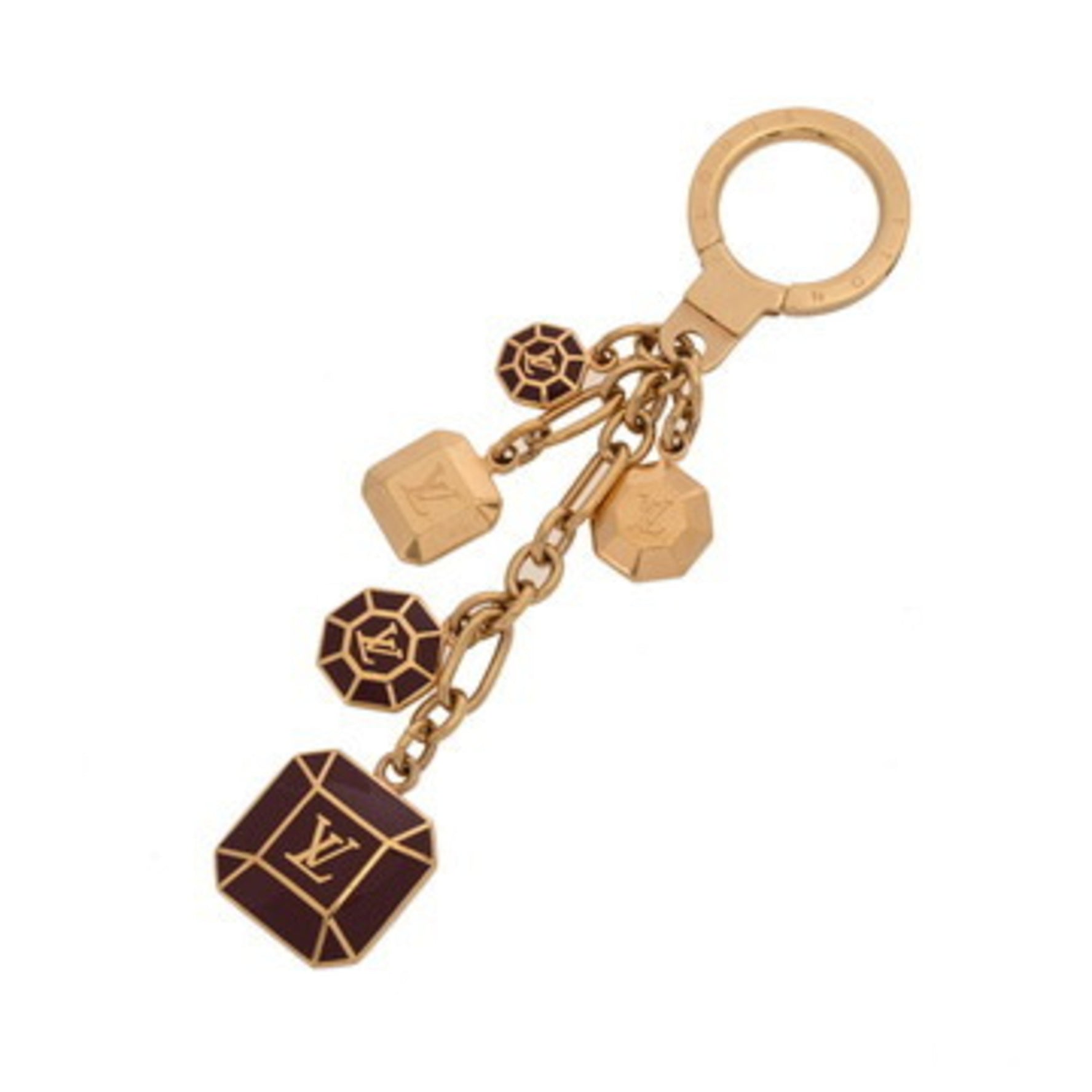 LOUIS VUITTON Porte-Cres Cabochon Bag Charm, Gold/Bordeaux, Keychain
