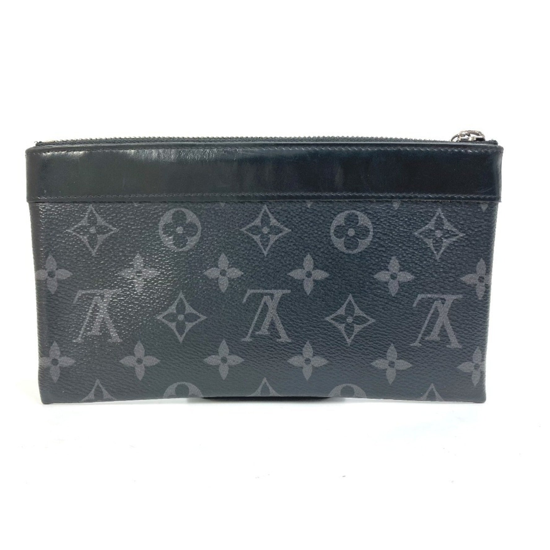LOUIS VUITTON M44323 Monogram Eclipse Pochette Discovery PM Smartphone Case Pouch in Canvas, Men's, Black