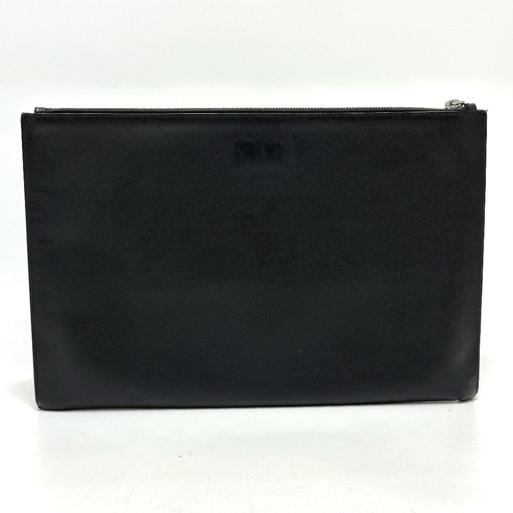 PRADA Logo Rabbit Clutch Bag in Saffiano Leather