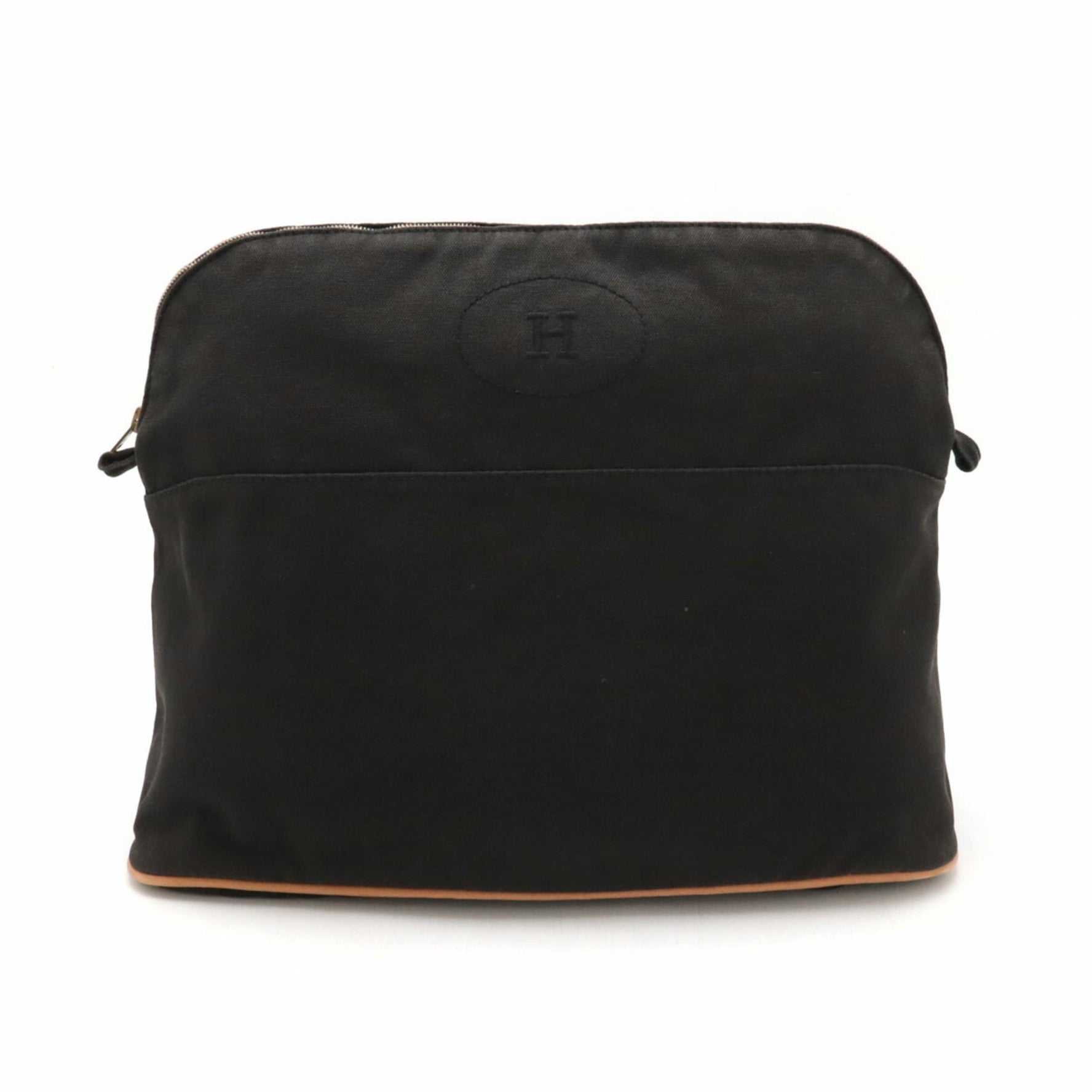 HERMES Hermes Bolide Pouch TGM Multi-Pouch Clutch Bag Canvas Leather Black Natural