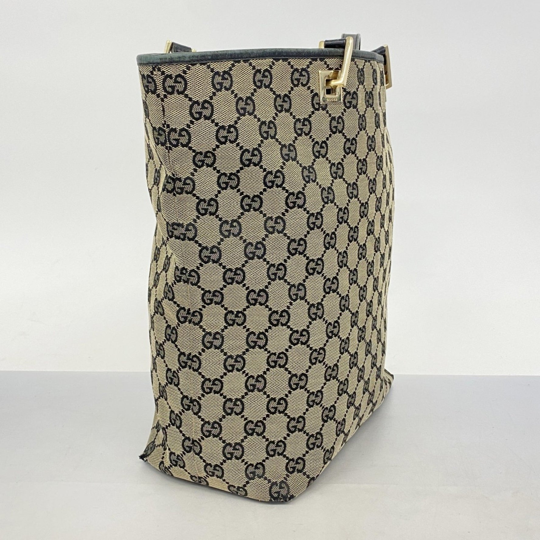 Gucci Tote Bag GG Canvas 002 1098 Beige Black