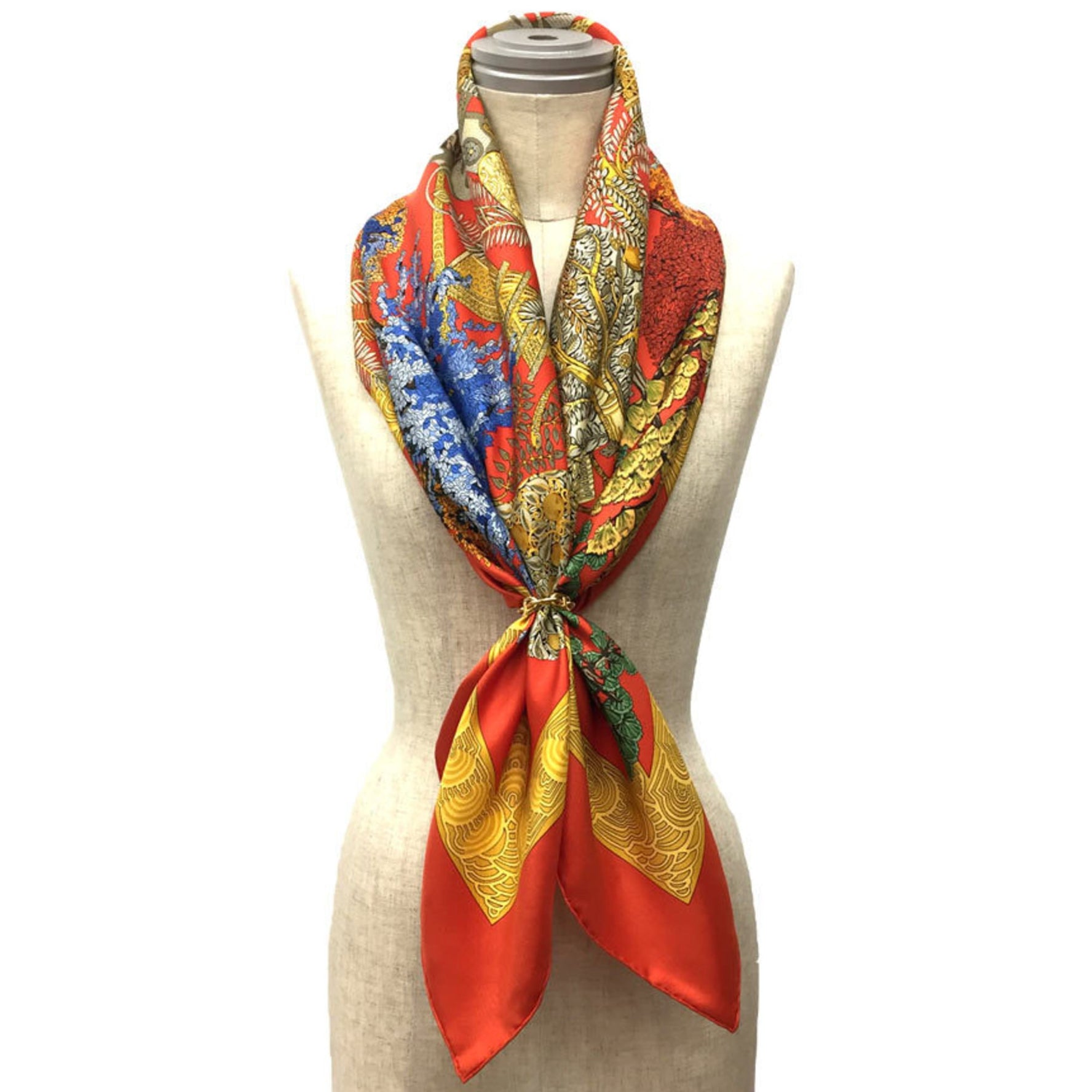 HERMES Carré 90 Scarf "Les Legendes de l'Arbre" (The Legends of the Trees) 100% Silk