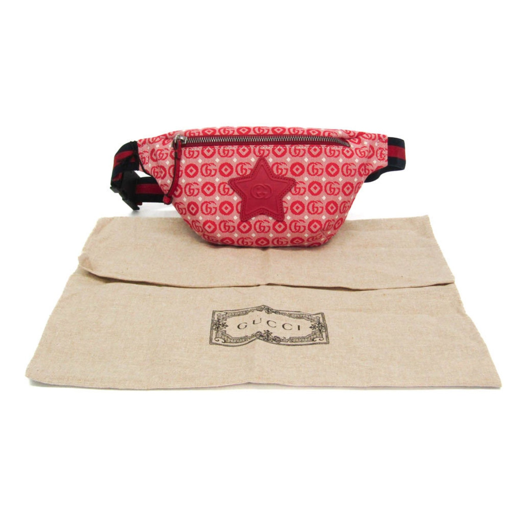 Gucci Interlocking G Childrens Belt Bag Girls,Boys Canvas Fanny Pack Red Color