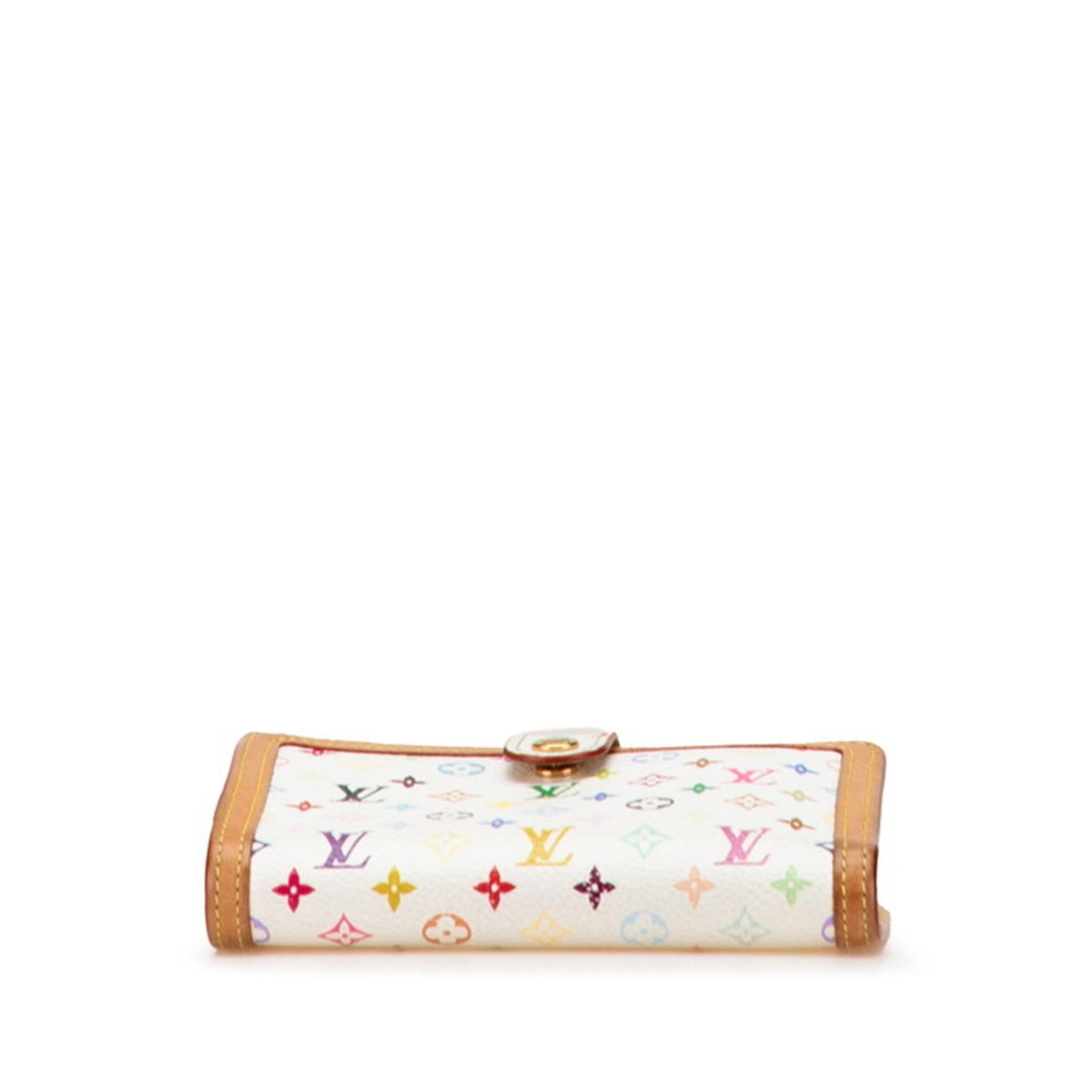 Louis Vuitton Monogram Multicolore Portefeuille Viennois Bifold Wallet with Clasp Purse in White and Multicolored Leather