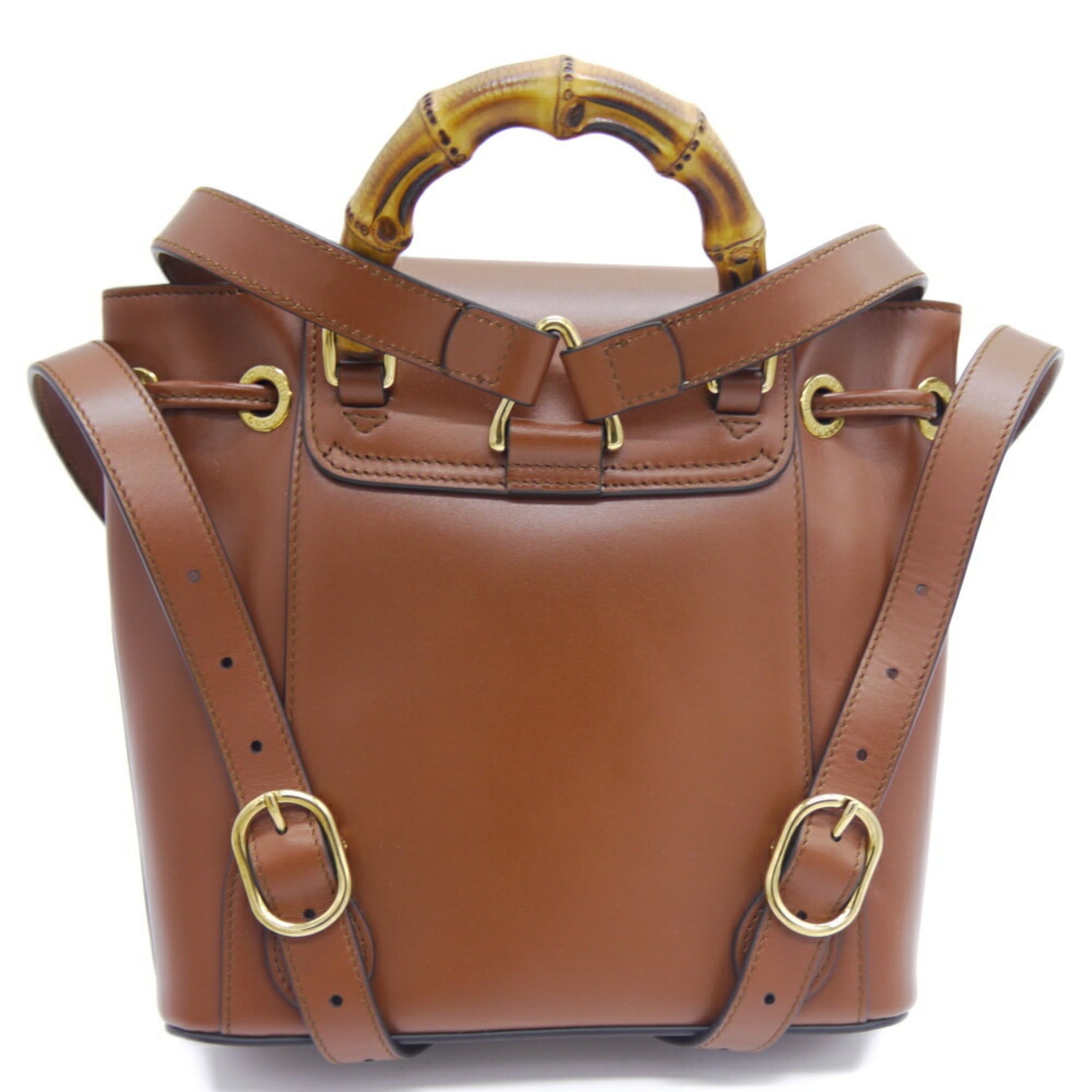 GUCCI Bamboo Backpack Leather Rucksack