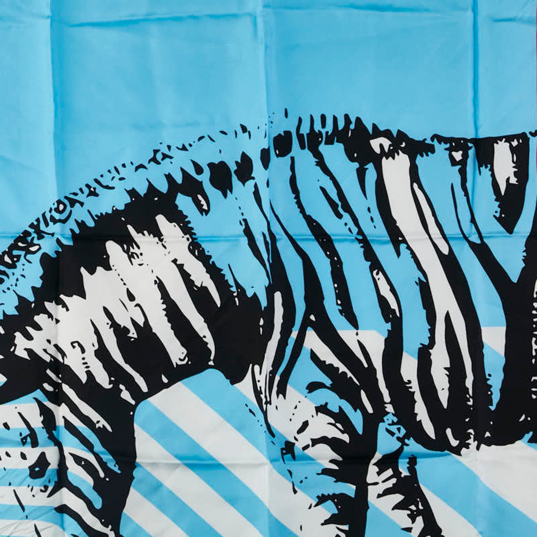 Christian Dior Dior Zebra Scarf, Silk, Blue, Black, Multicolor