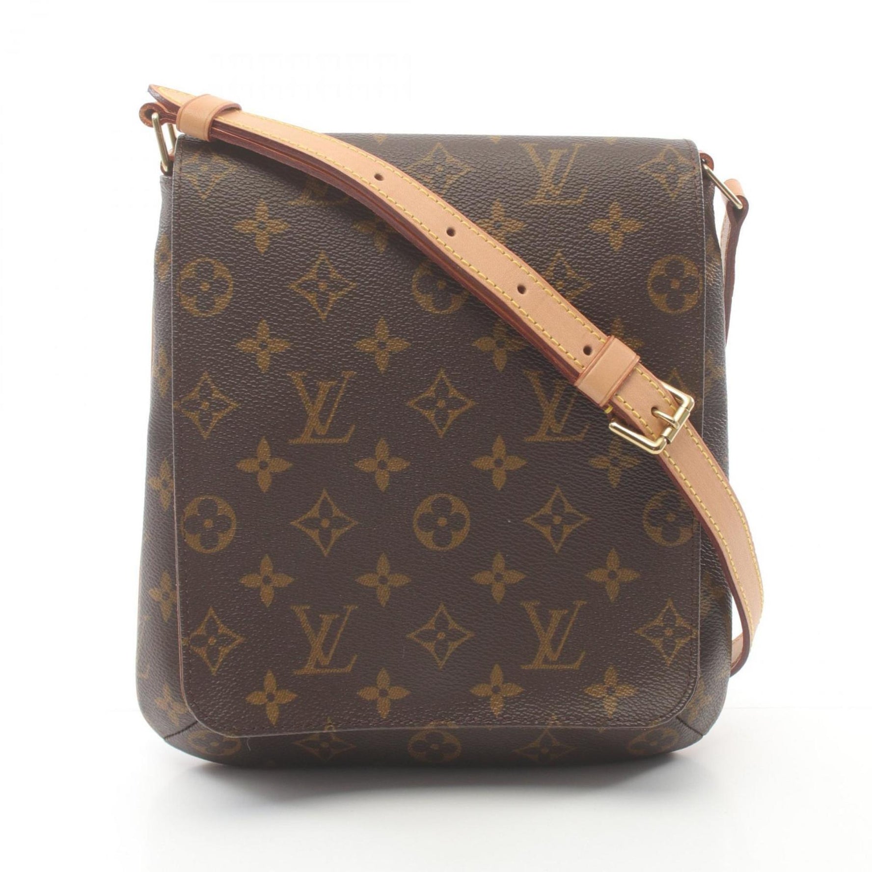 Louis Vuitton Musette Salsa Short Strap Shoulder Bag, Coated Canvas, Leather, Monogram, Women's, Brown, M51258