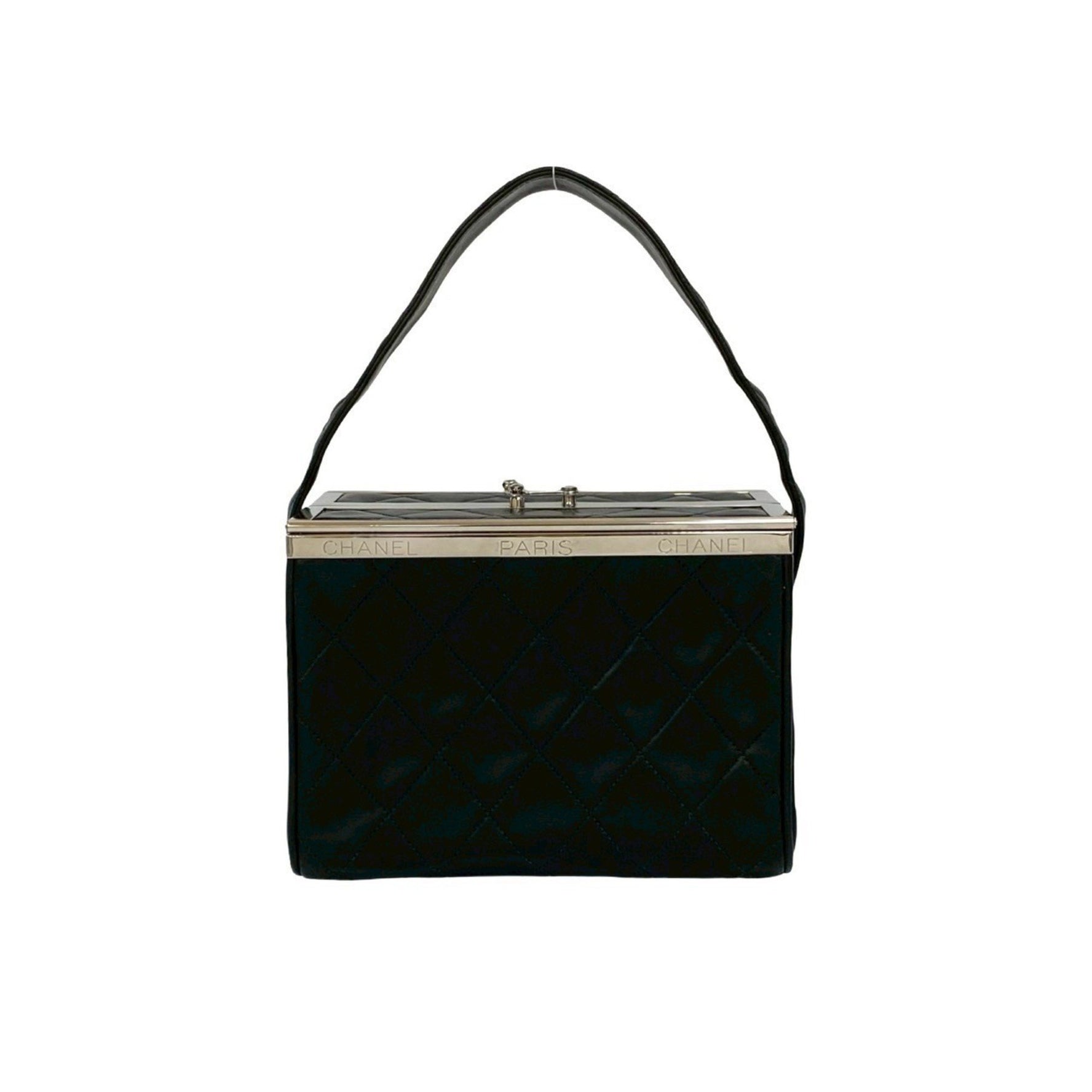 CHANEL Matelasse Coco Mark Lambskin Genuine Leather Vanity Bag