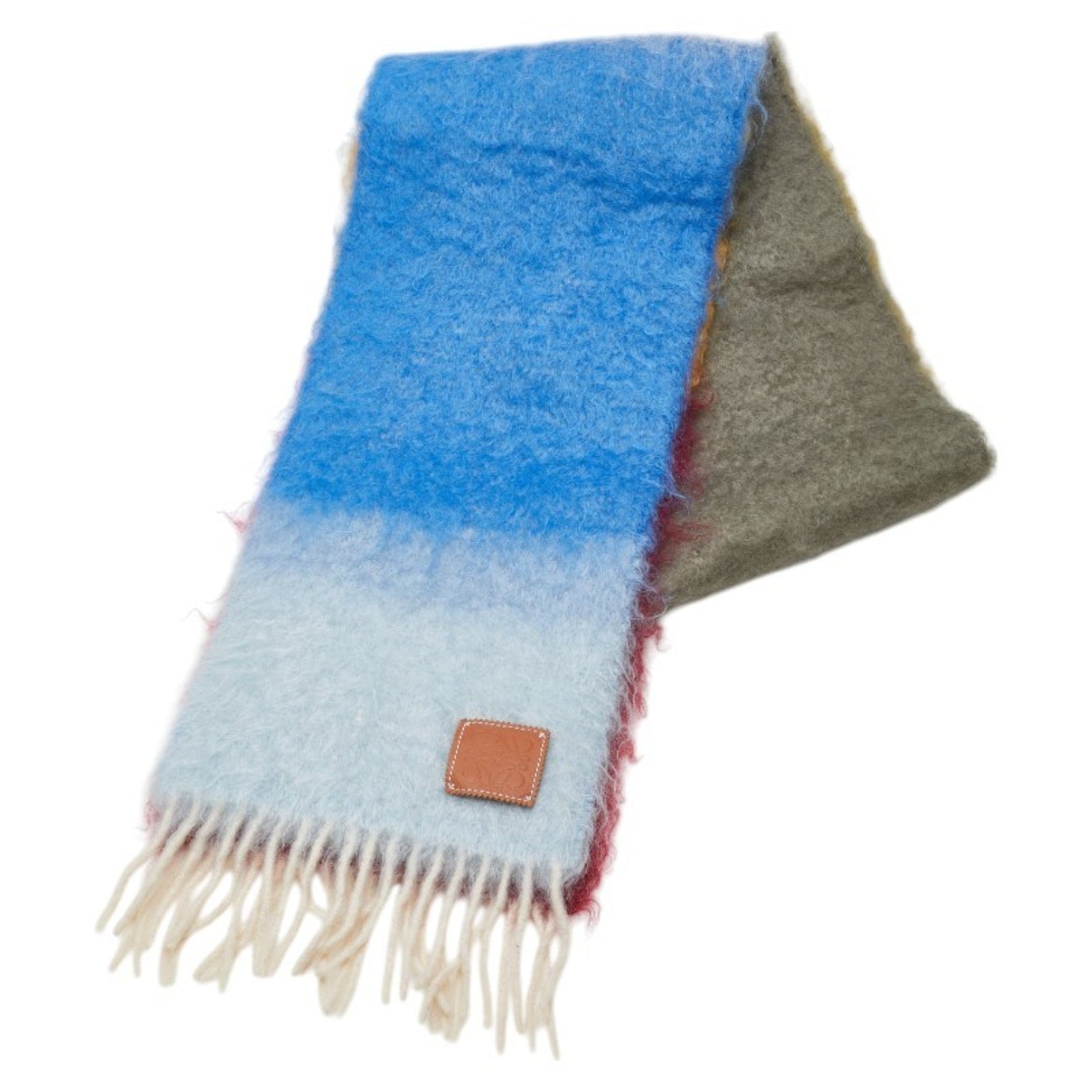 LOEWE Anagram Stripe Scarf in Multicolor Wool and Mohair