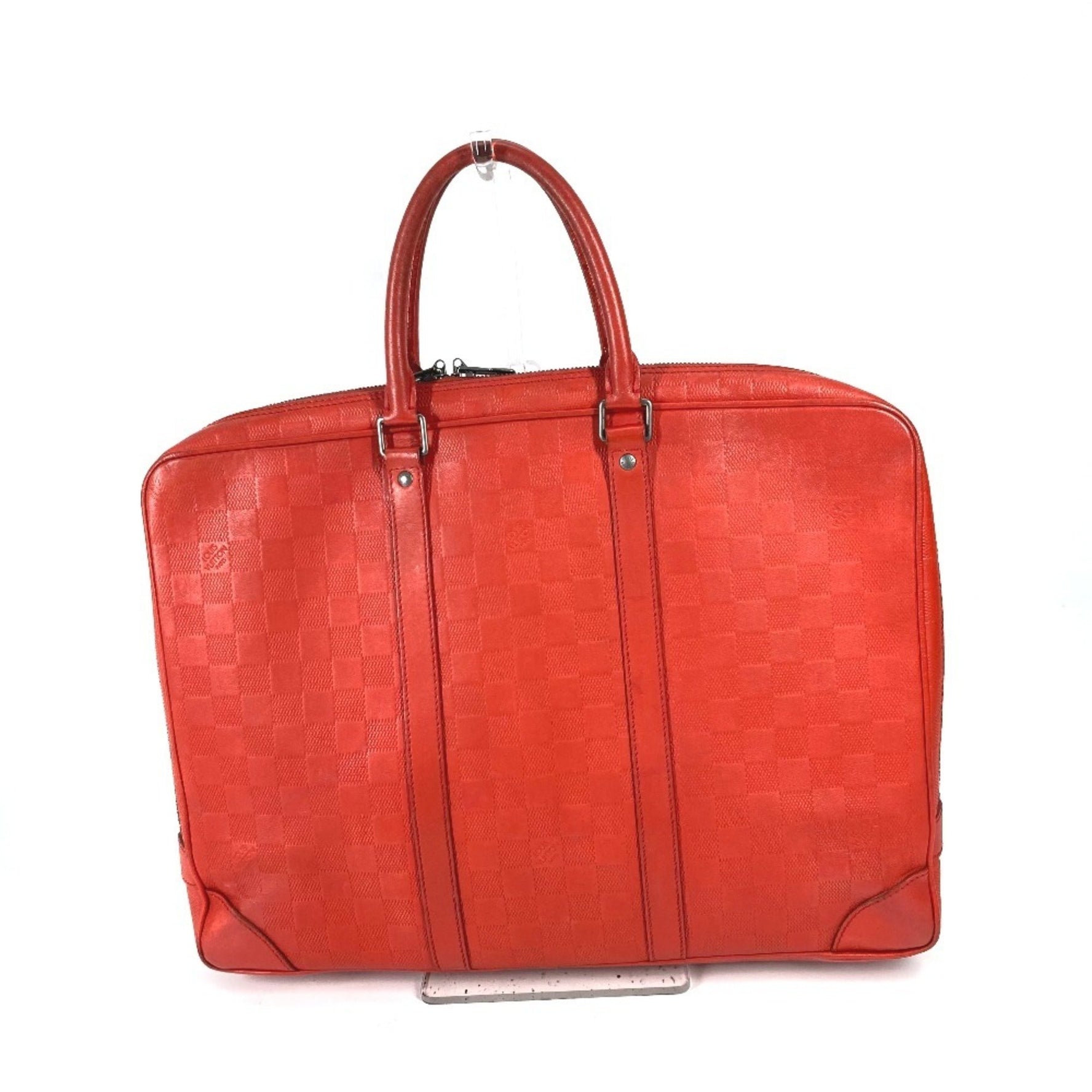 LOUIS VUITTON N41143 Damier Infini Porte-Document Voyage PDV Tote Bag, Handbag, Business Leather, Men's, Red