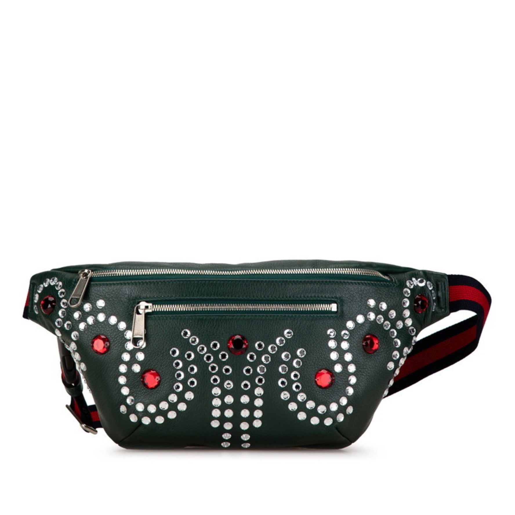Gucci Bijou Stone Body Bag Waist Moss Green Multicolor Leather Women's GUCCI