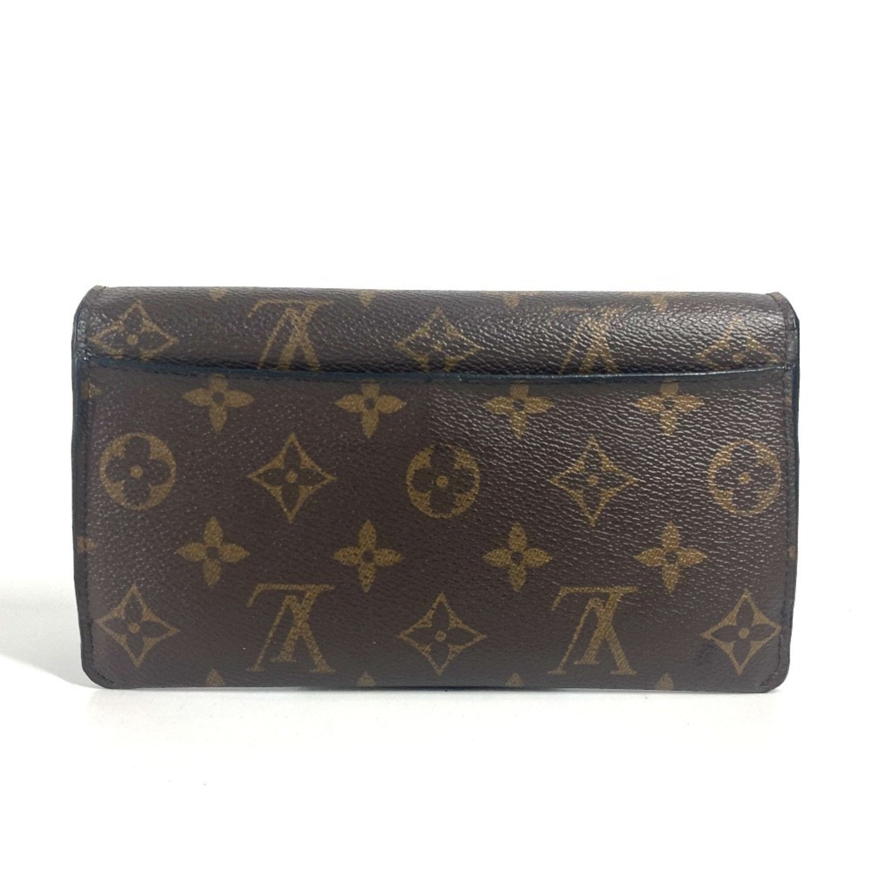 Louis Vuitton Monogram Portefeuille Jeanne Long Wallet Flap Canvas Fuchsia Brown