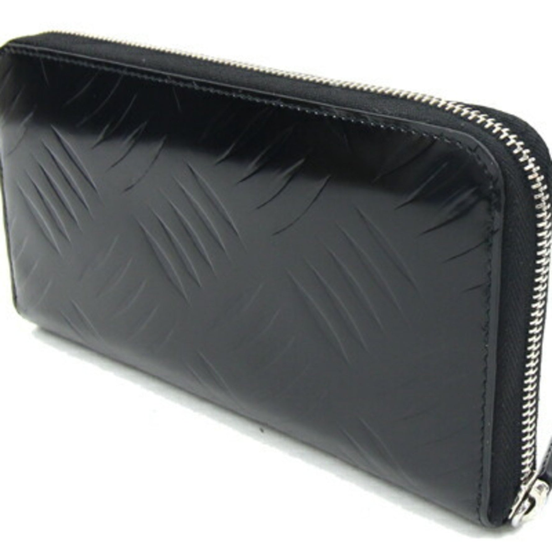 Prada Round Long Wallet 2ML317 Black Leather Men's Women's PRADA
