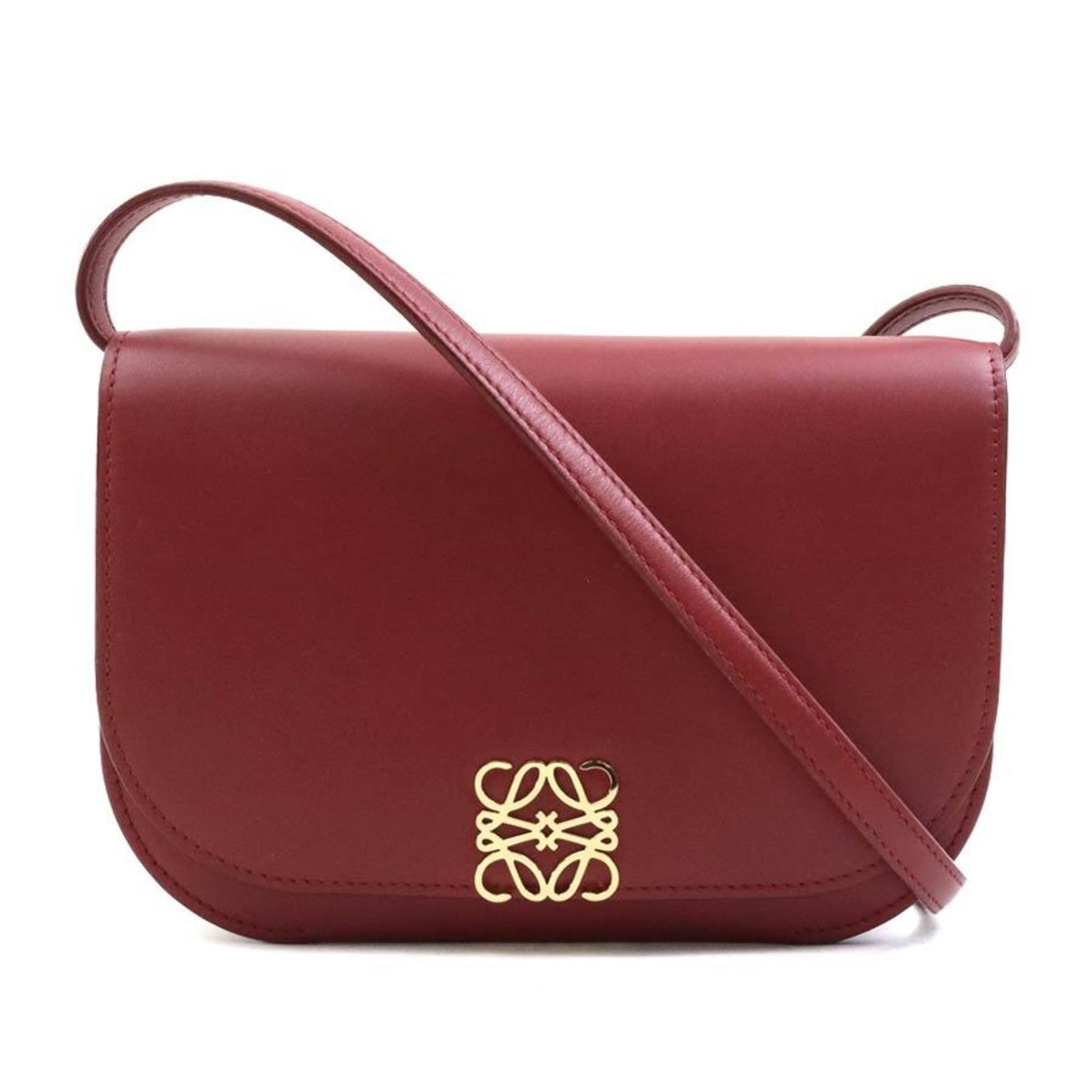 LOEWE Goya Leather Shoulder Bag, Red