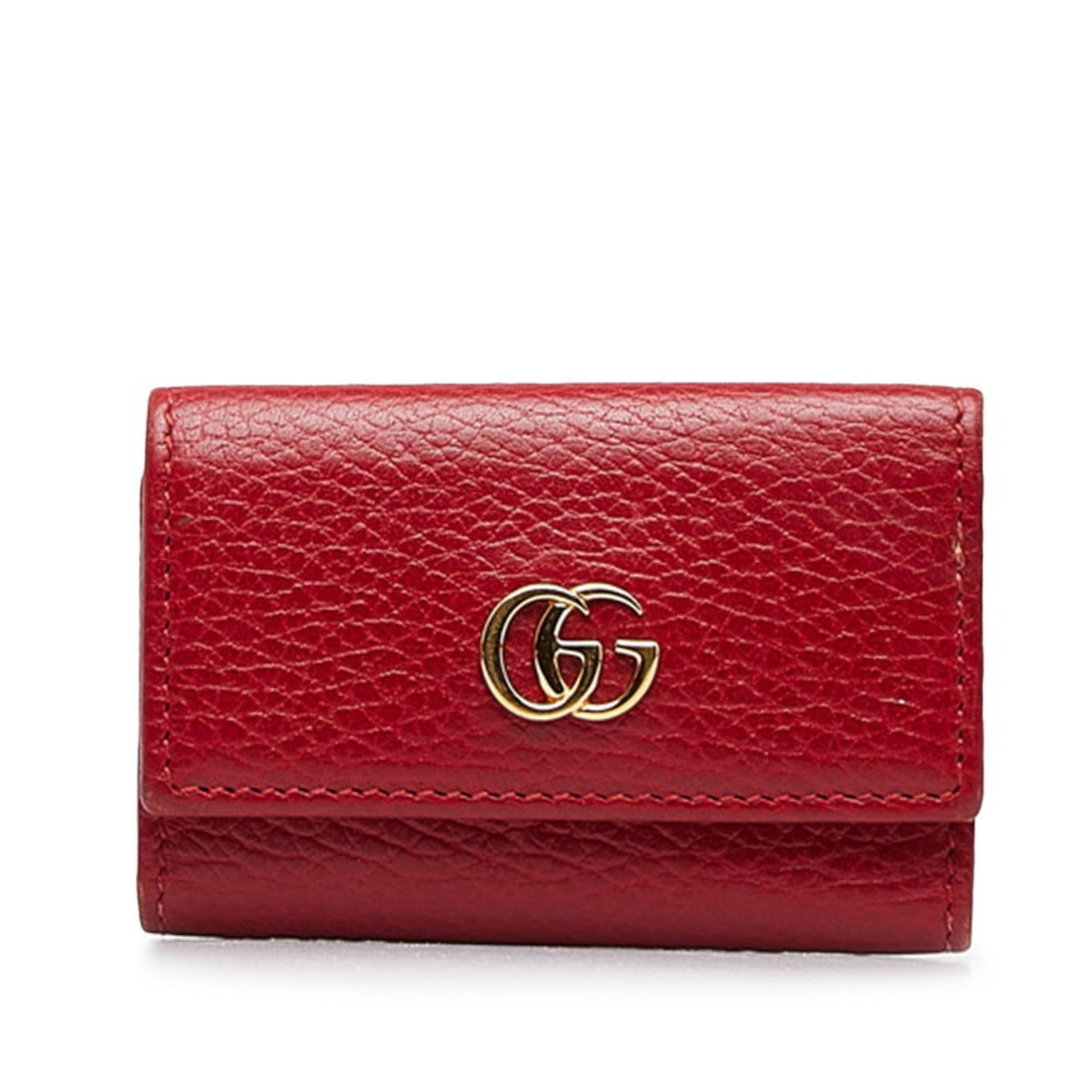 Gucci Petit GG Marmont 6-ring key case Red leather Women's GUCCI