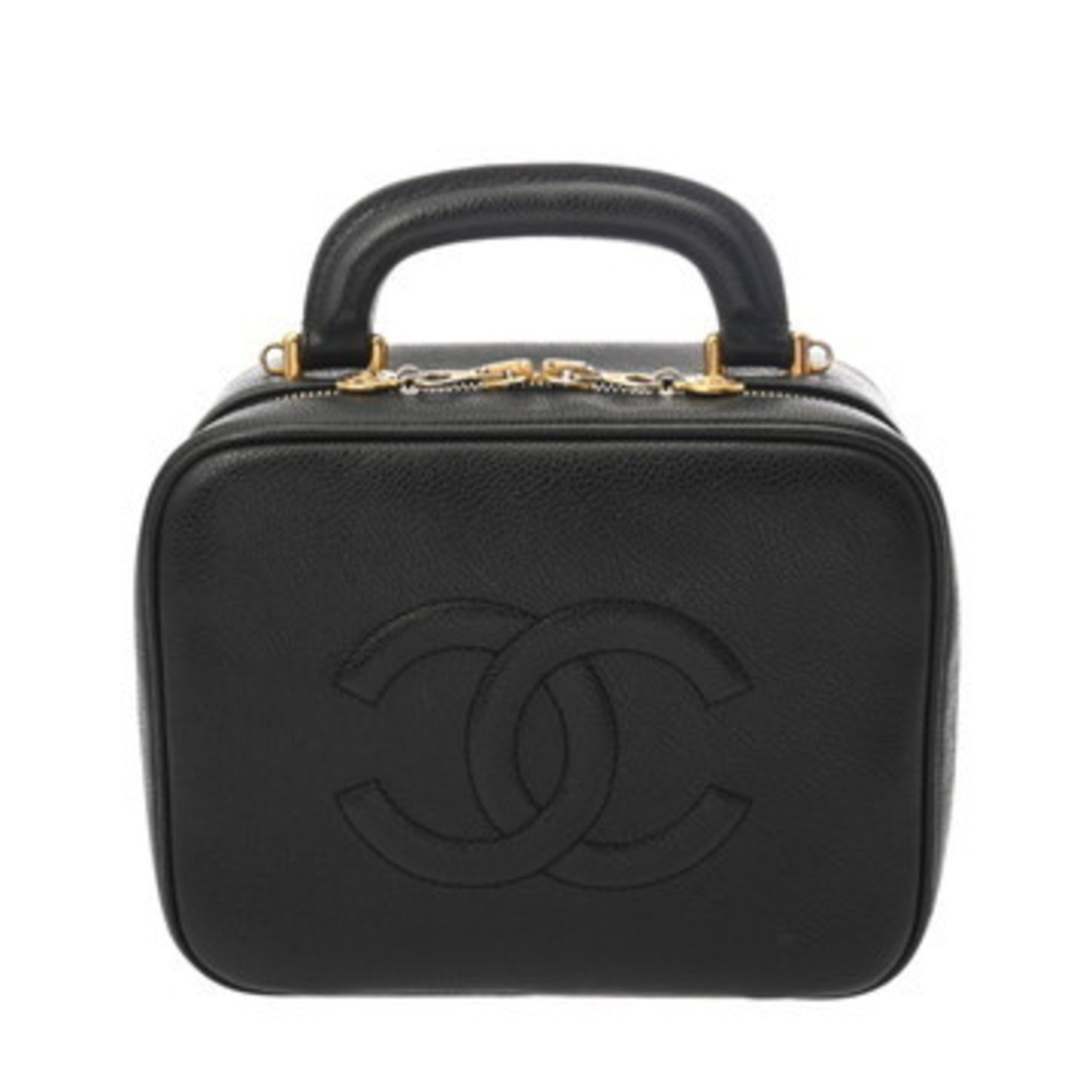 CHANEL Coco Mark Caviar Skin Vanity Bag, Condition: B, Used, Ginzo