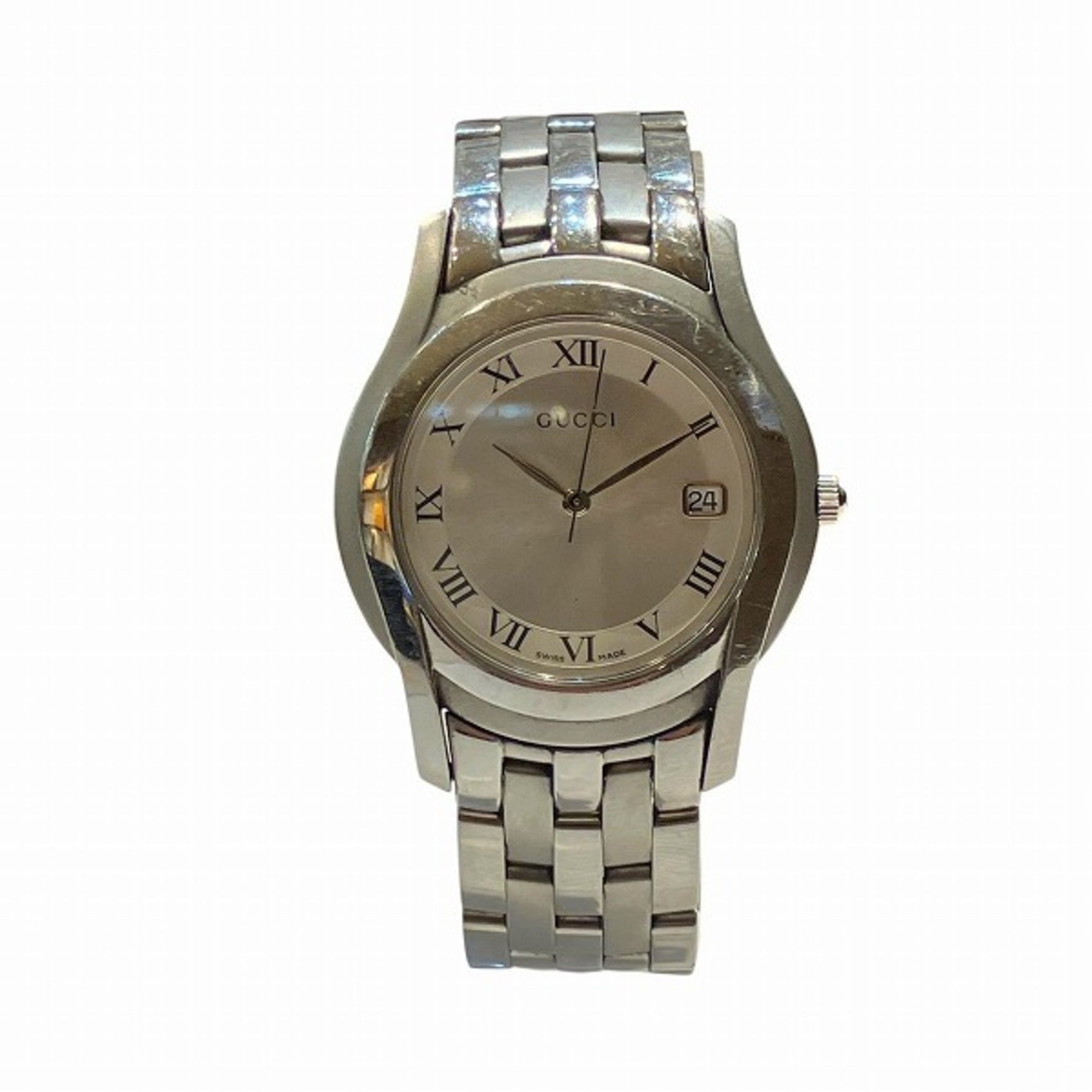 Gucci Quartz Watch with Silver Dial and Date Display