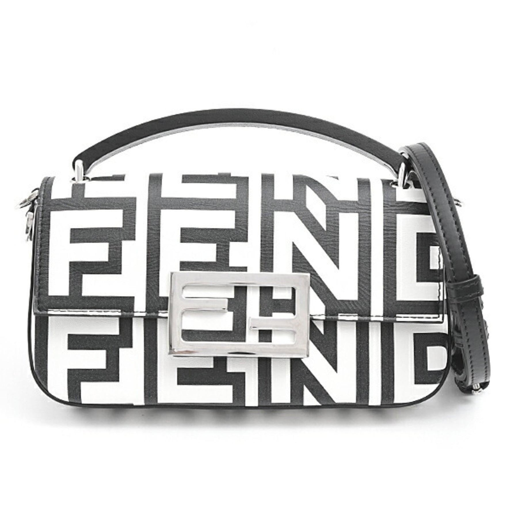Fendi Phone Baguette Pouch in Marc Jacobs Leather, White and Black