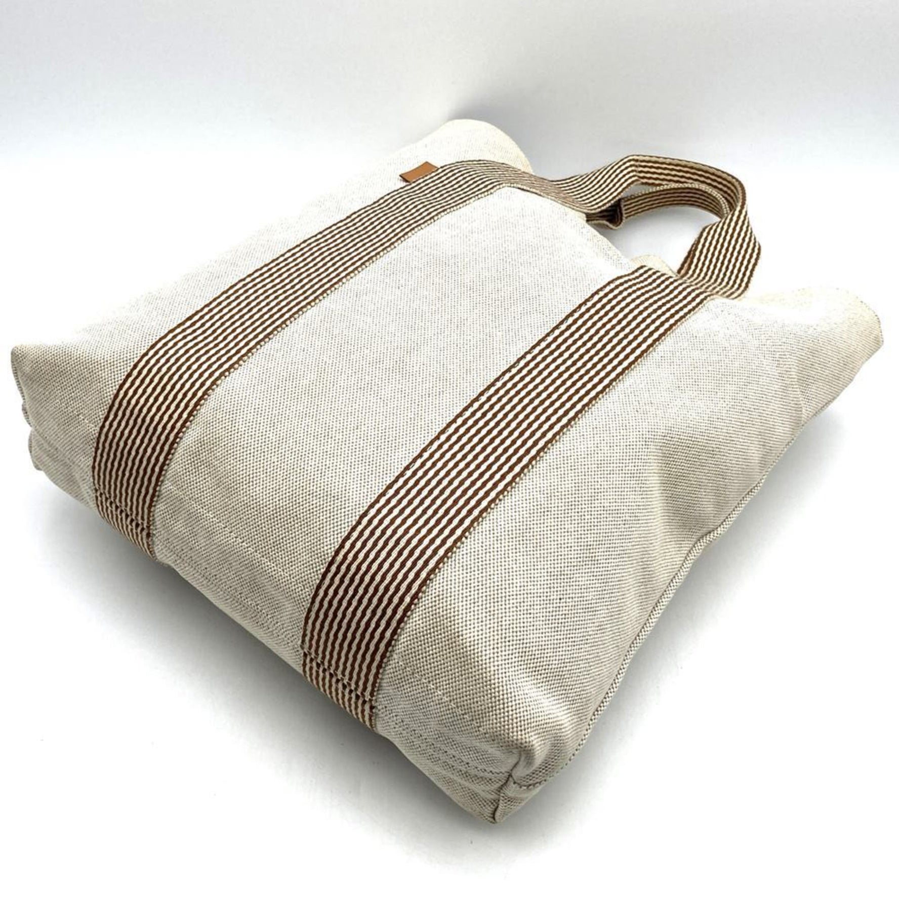 HERMES New Four Toe Tote Bag Handbag Brown Canvas Men's