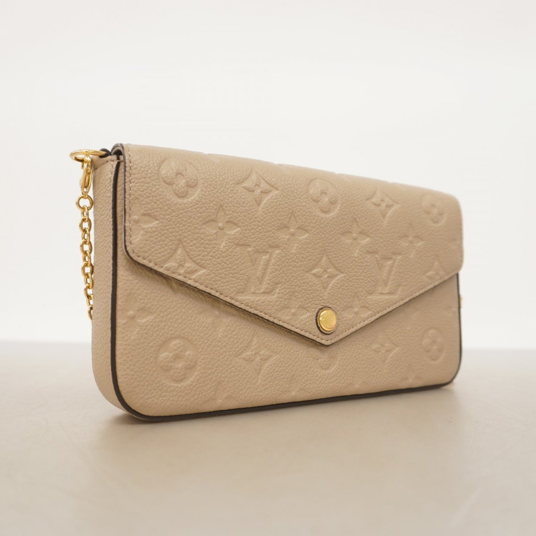 Louis Vuitton Monogram Empreinte Pochette Felicie Shoulder Wallet M82609 Tourterelle Women's