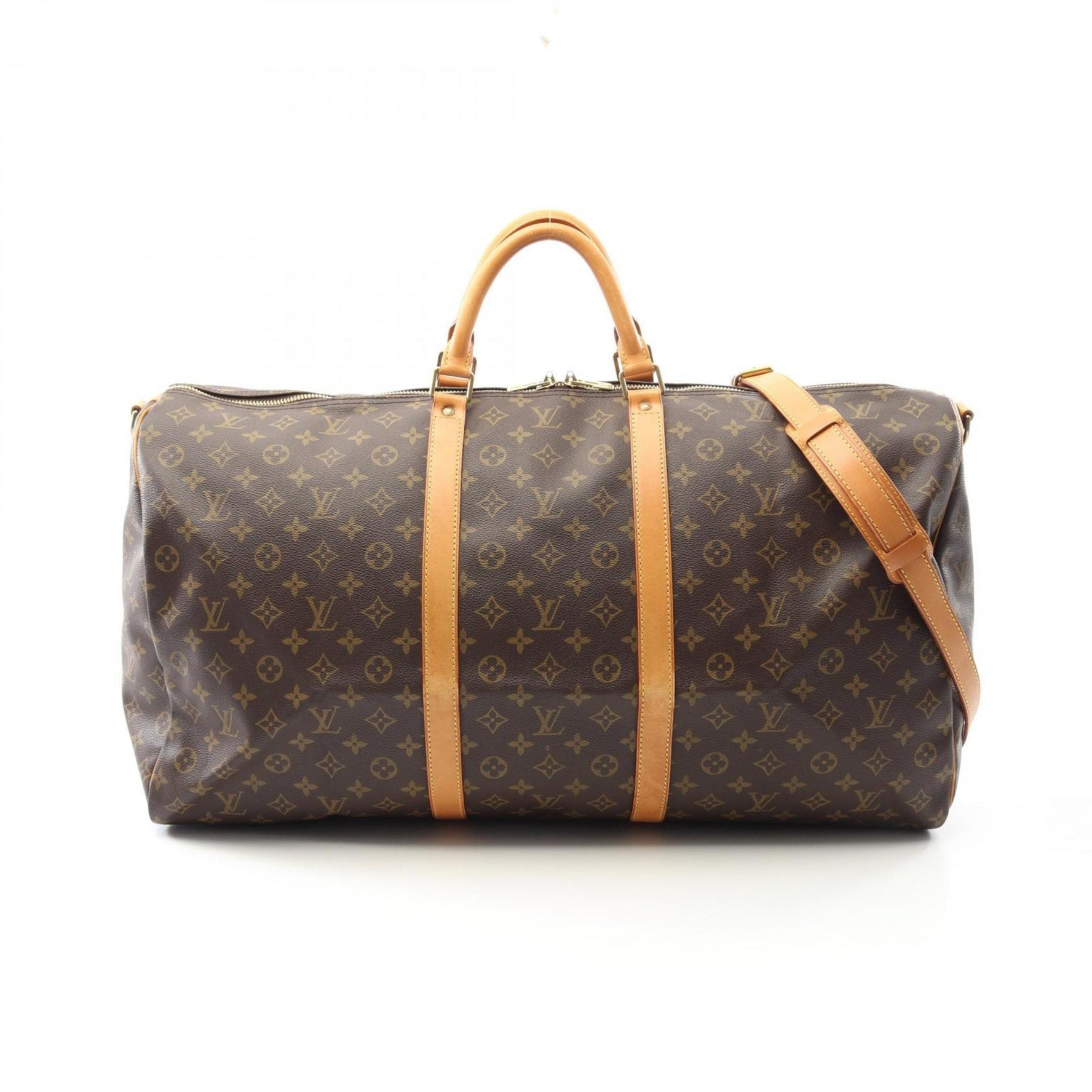 Louis Vuitton Keepall Bandouliere 60 Boston Bag Coated Canvas Leather Monogram Men's Brown