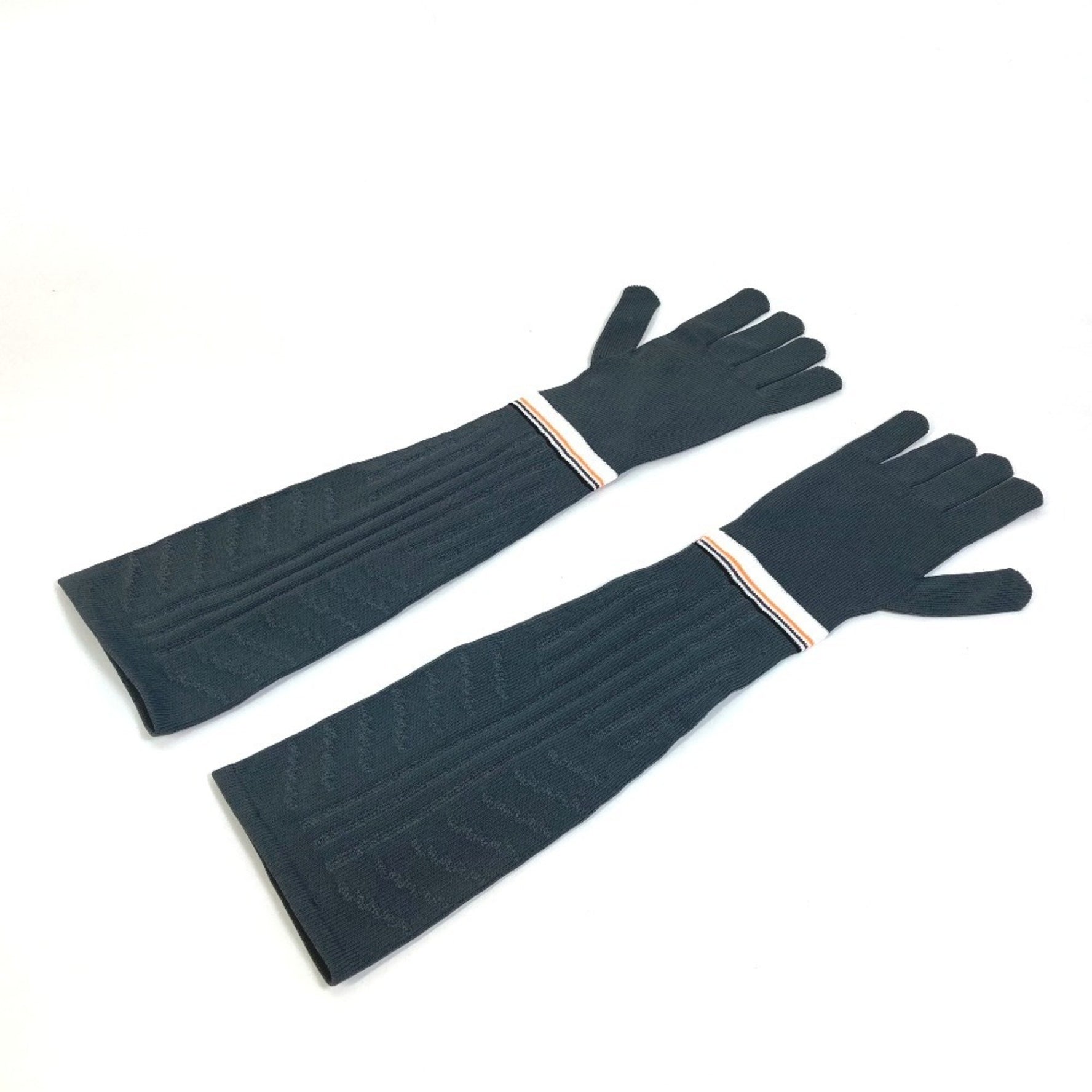 PRADA Long Gloves Polyester Women's Grey