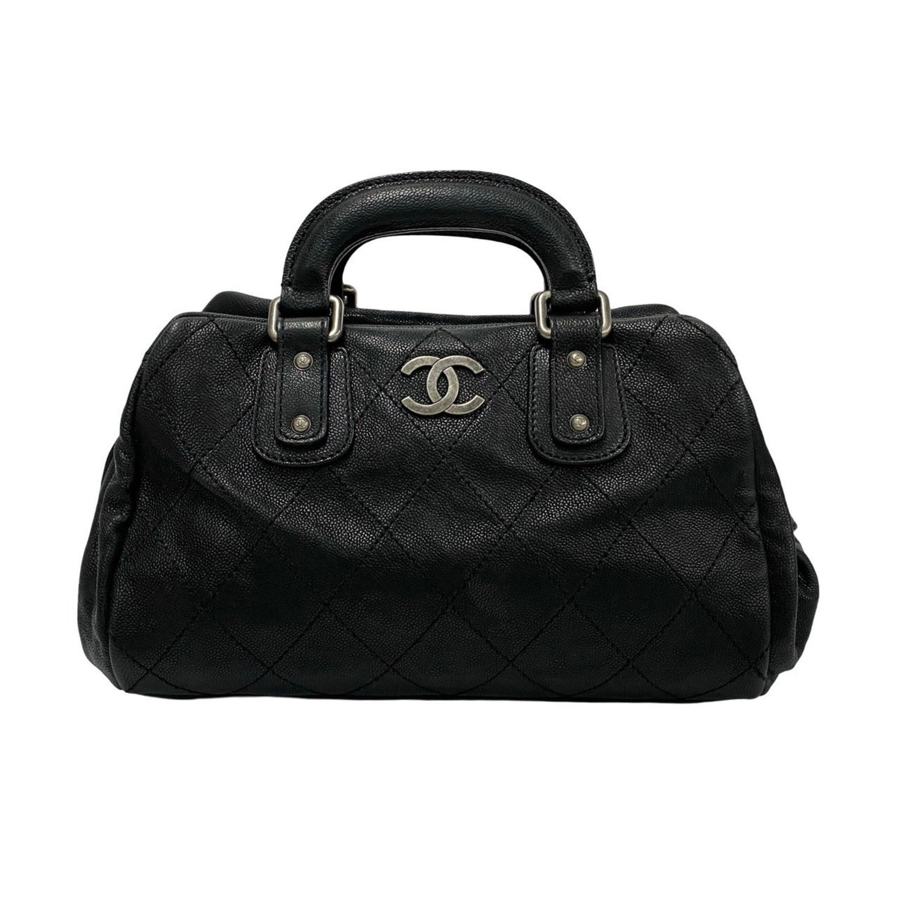 CHANEL Matelasse Wild Stitch Matte Caviar Leather Boston Bag
