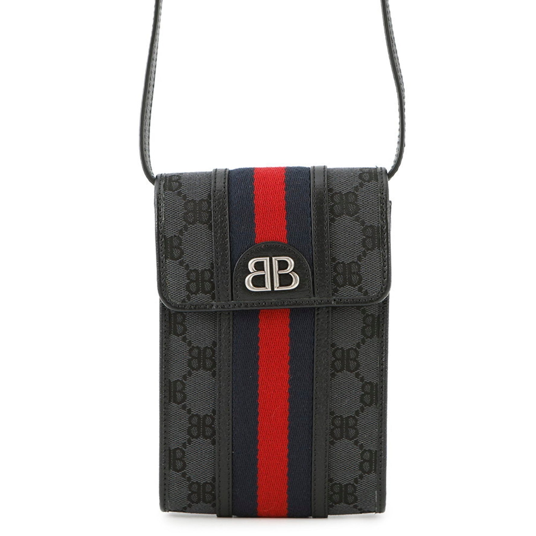 Balenciaga shoulder bag in collaboration with Gucci, The Hacker Project phone pouch