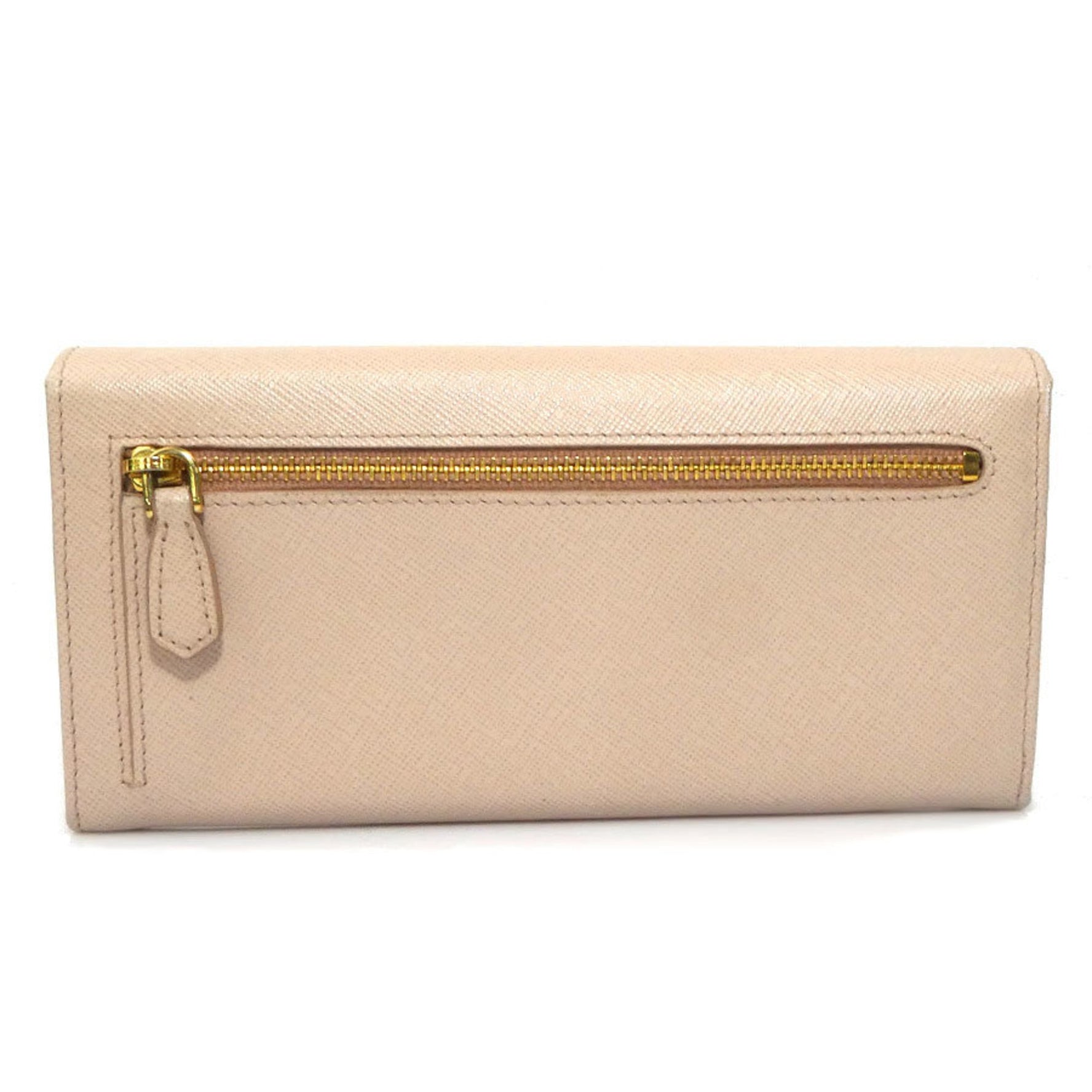 Prada Light Pink Leather Bi-fold Long Wallet