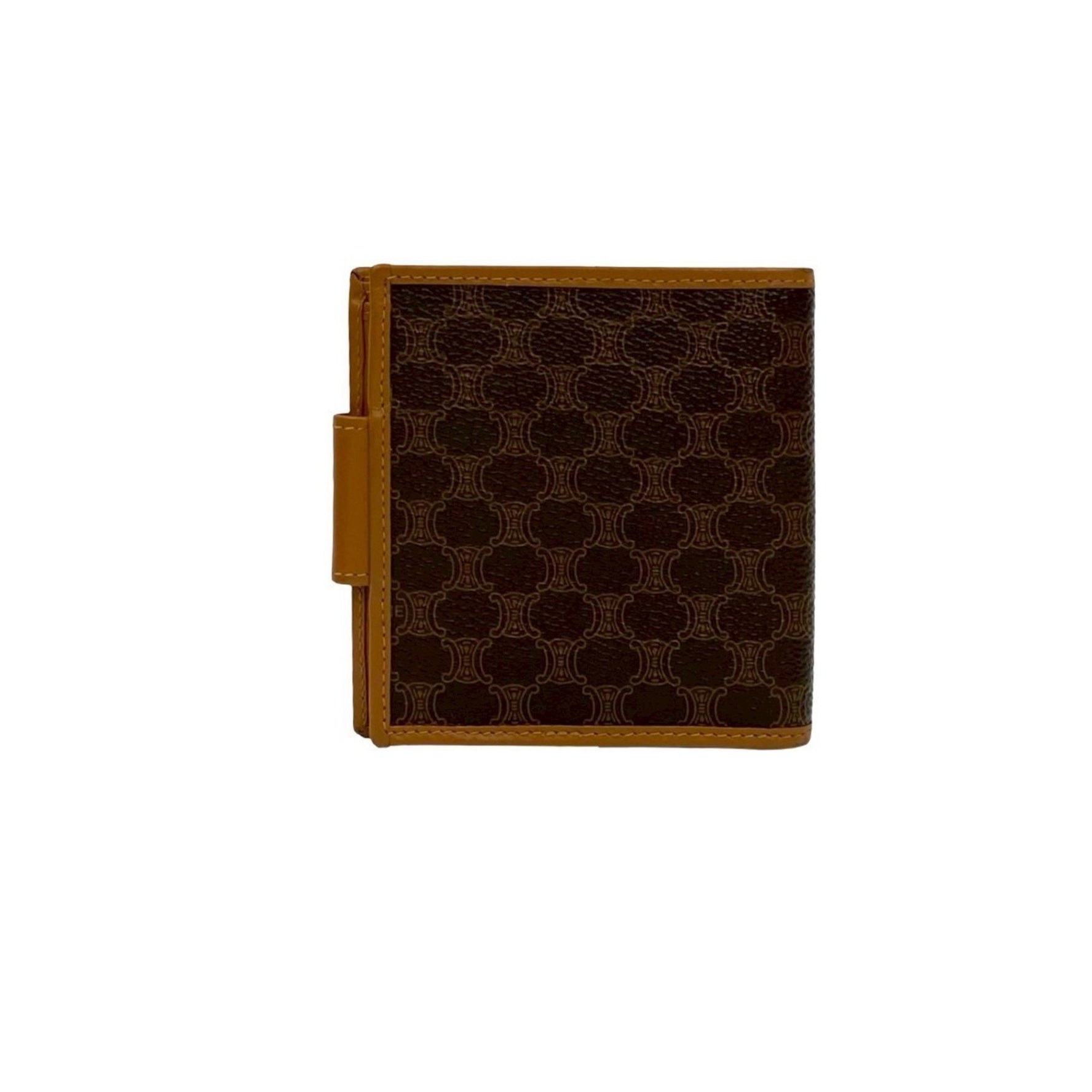 CELINE Vintage Macadam Blason Triomphe Leather Bi-fold Wallet with Mini Coin Purse