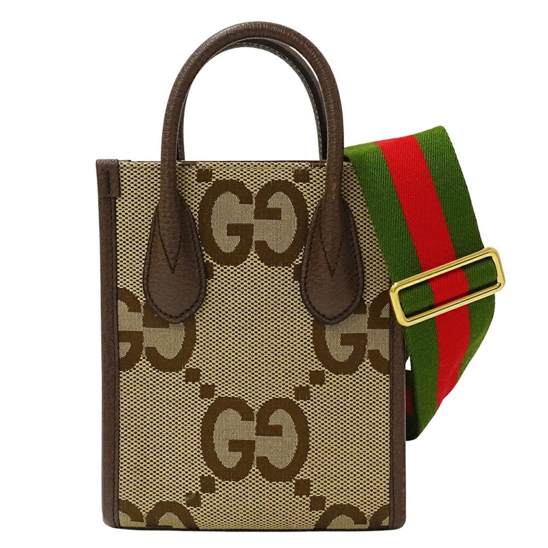 GUCCI Handbag Shoulder Bag Jumbo GG Canvas Beige Brown