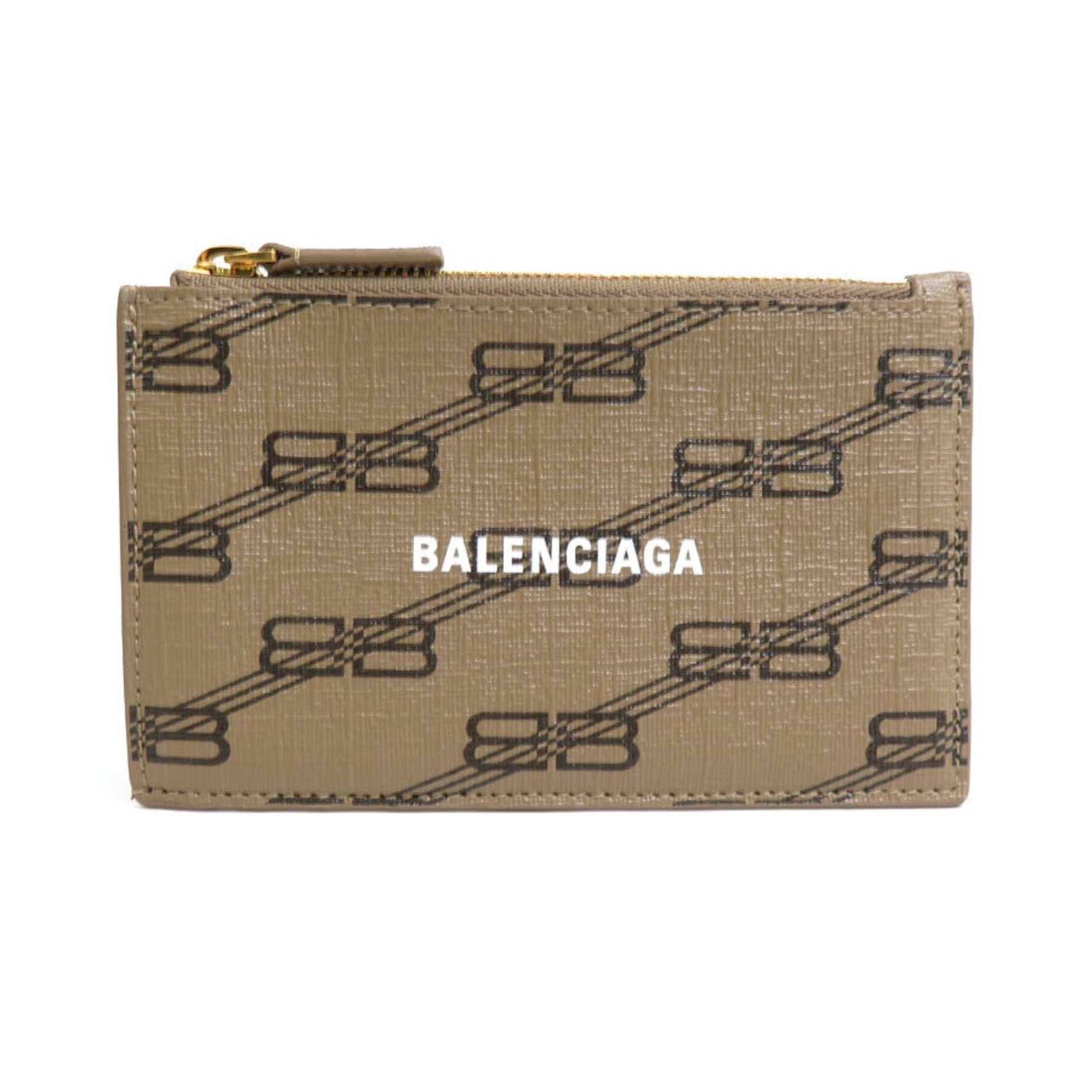 BALENCIAGA Coin Case Leather Brown Women's