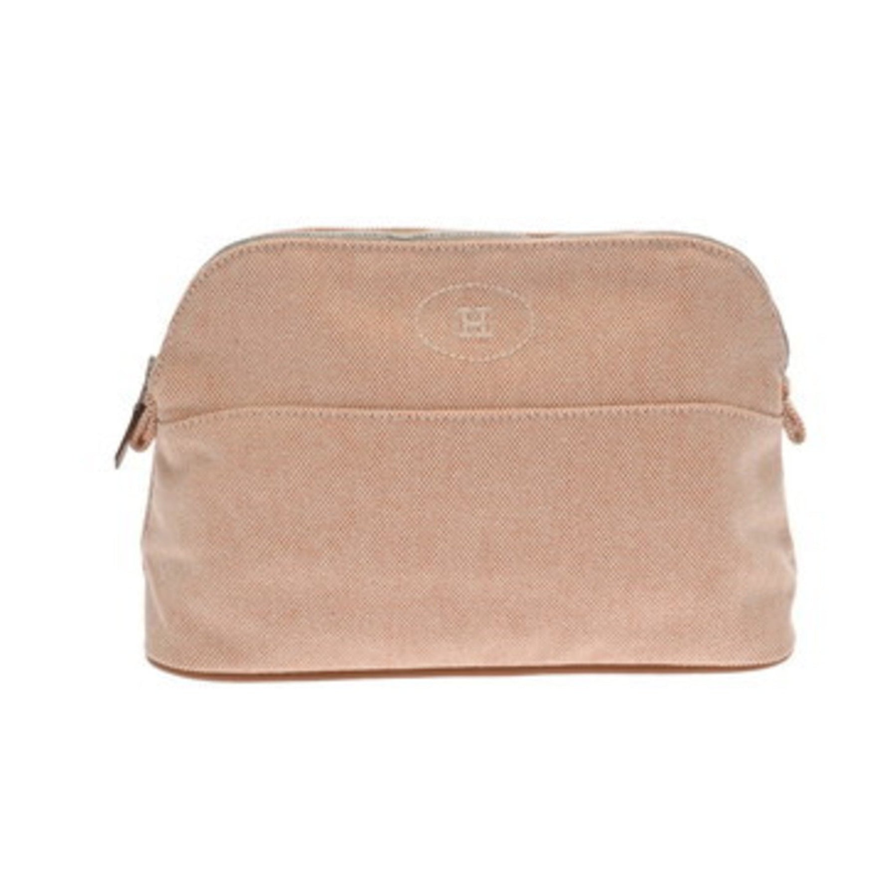 HERMES Bolide Ecru/Orange Toile H Pouch