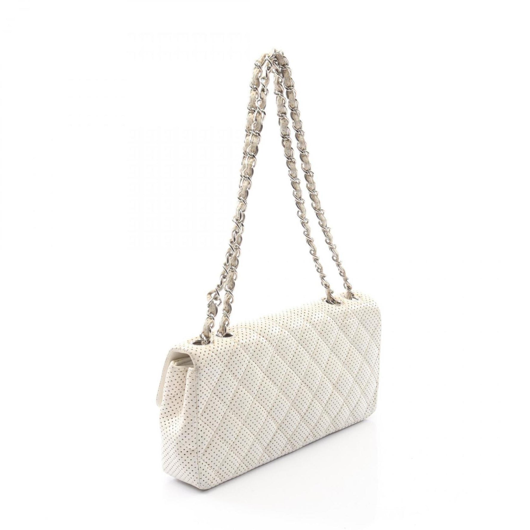 CHANEL Matelasse Punched Shoulder Bag, Leather