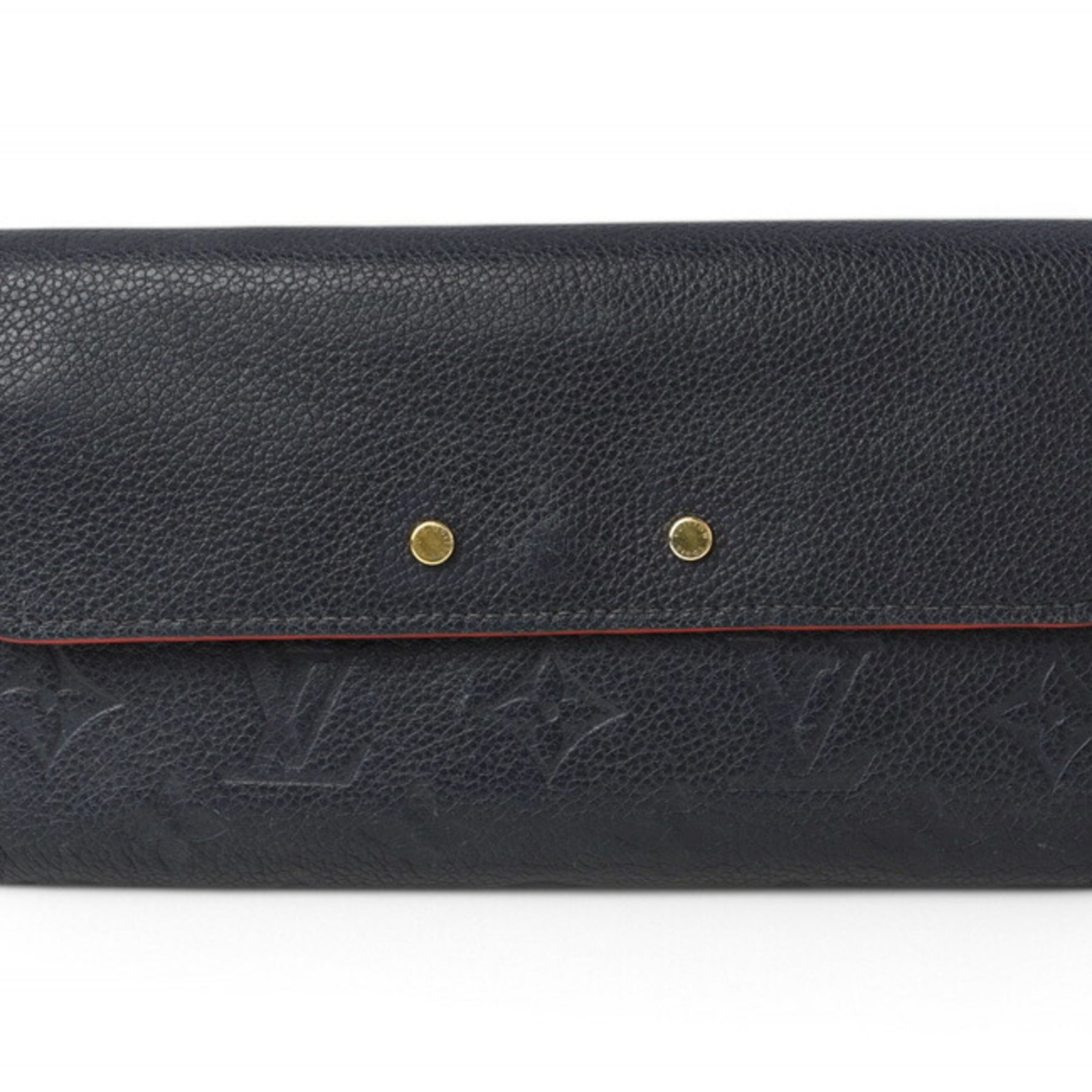 Louis Vuitton Long Wallet Portefeuille Pont Neuf Monogram Empreinte Marine Rouge