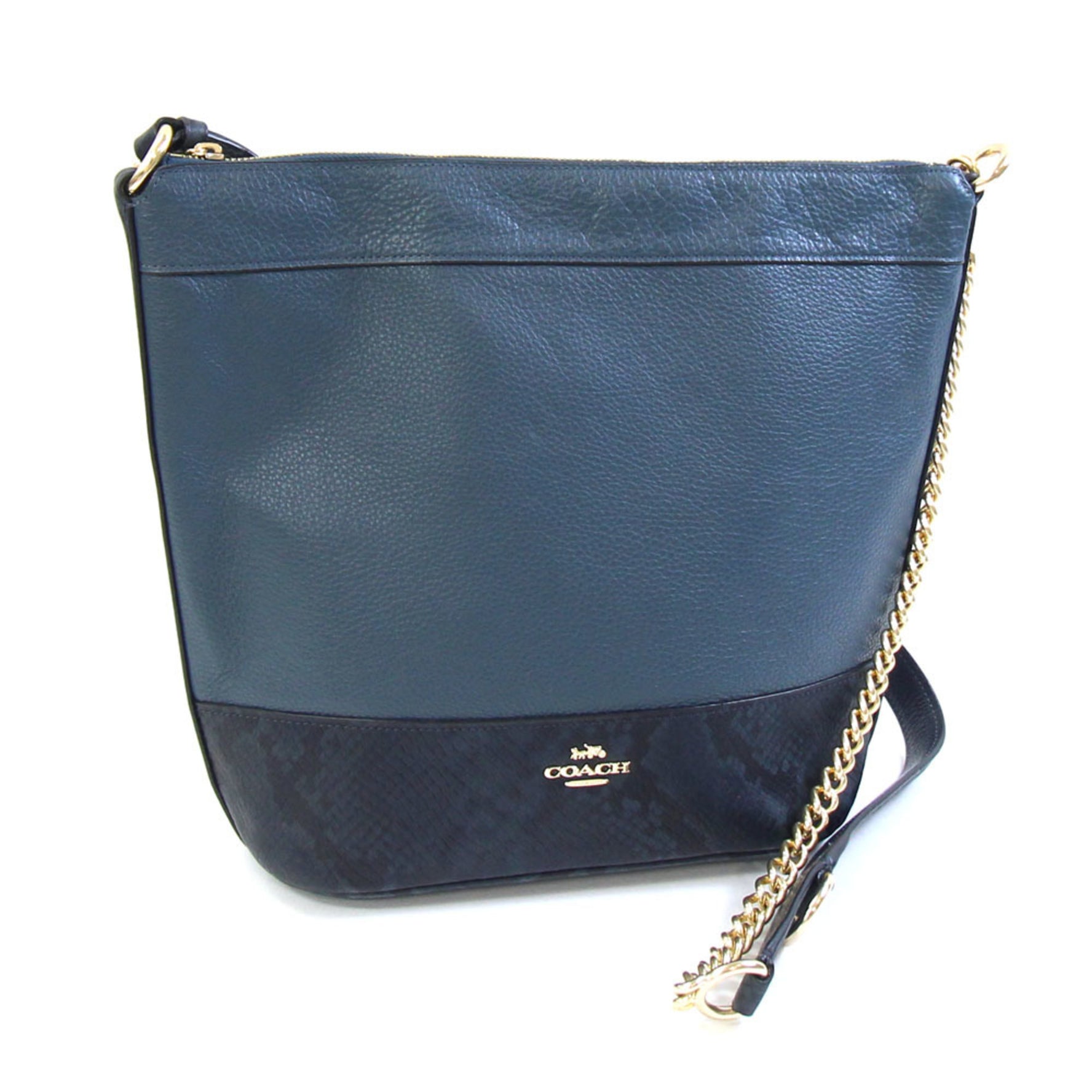 Coach Shoulder Bag Leather Chain