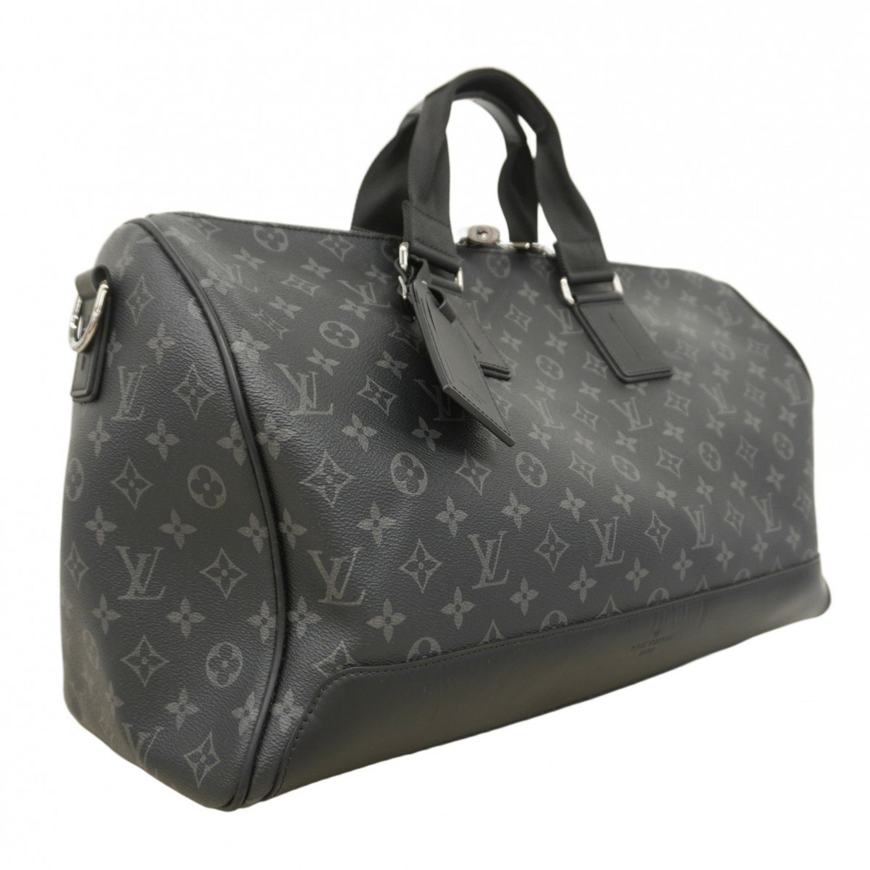 Louis Vuitton Monogram Eclipse Keepall Voyage Boston Bag M43038 Black Men's P1126961