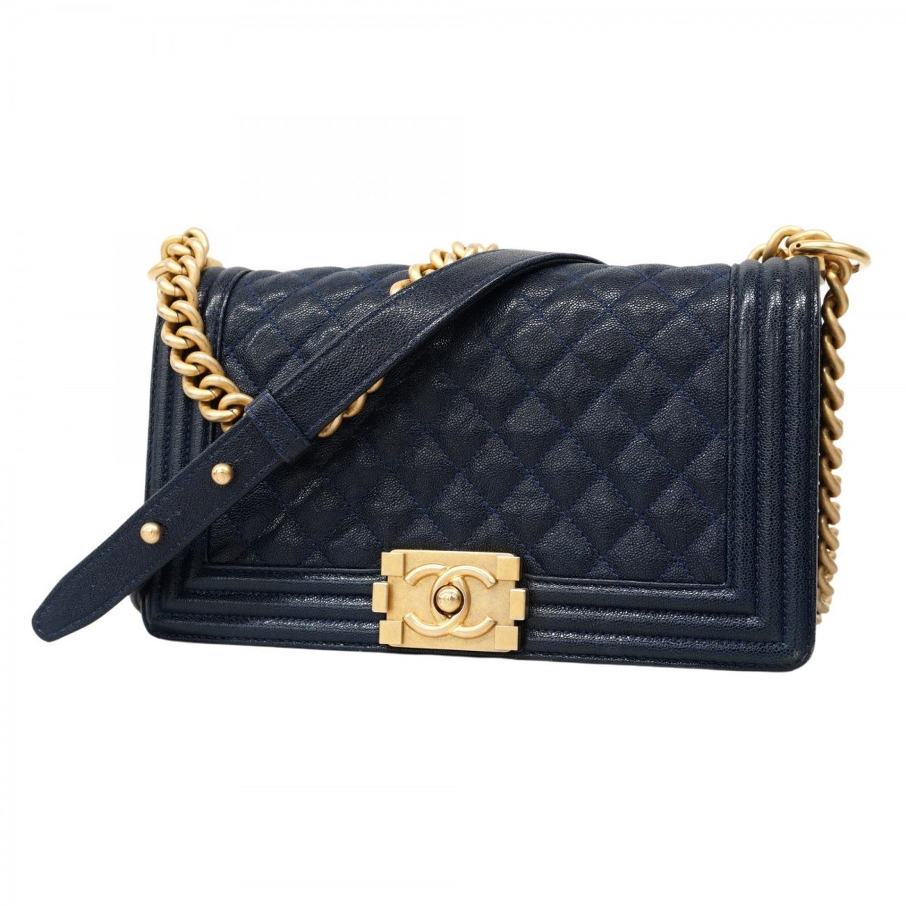 Chanel Shoulder Bag Boy Chain Caviar Leather