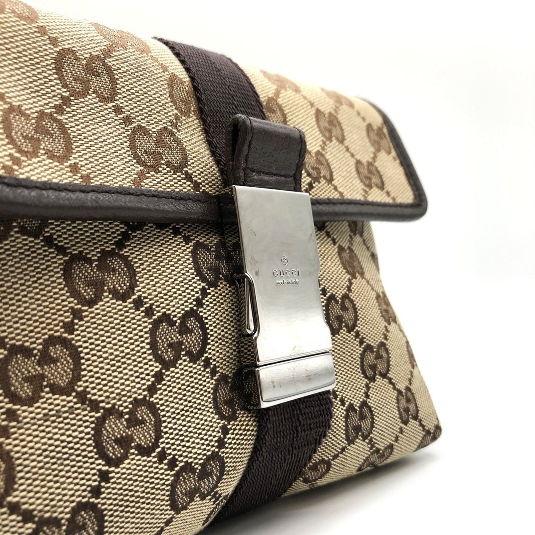 GUCCI Waist Bag, Body Pouch, Beige x Brown GG Canvas, for Men and Women