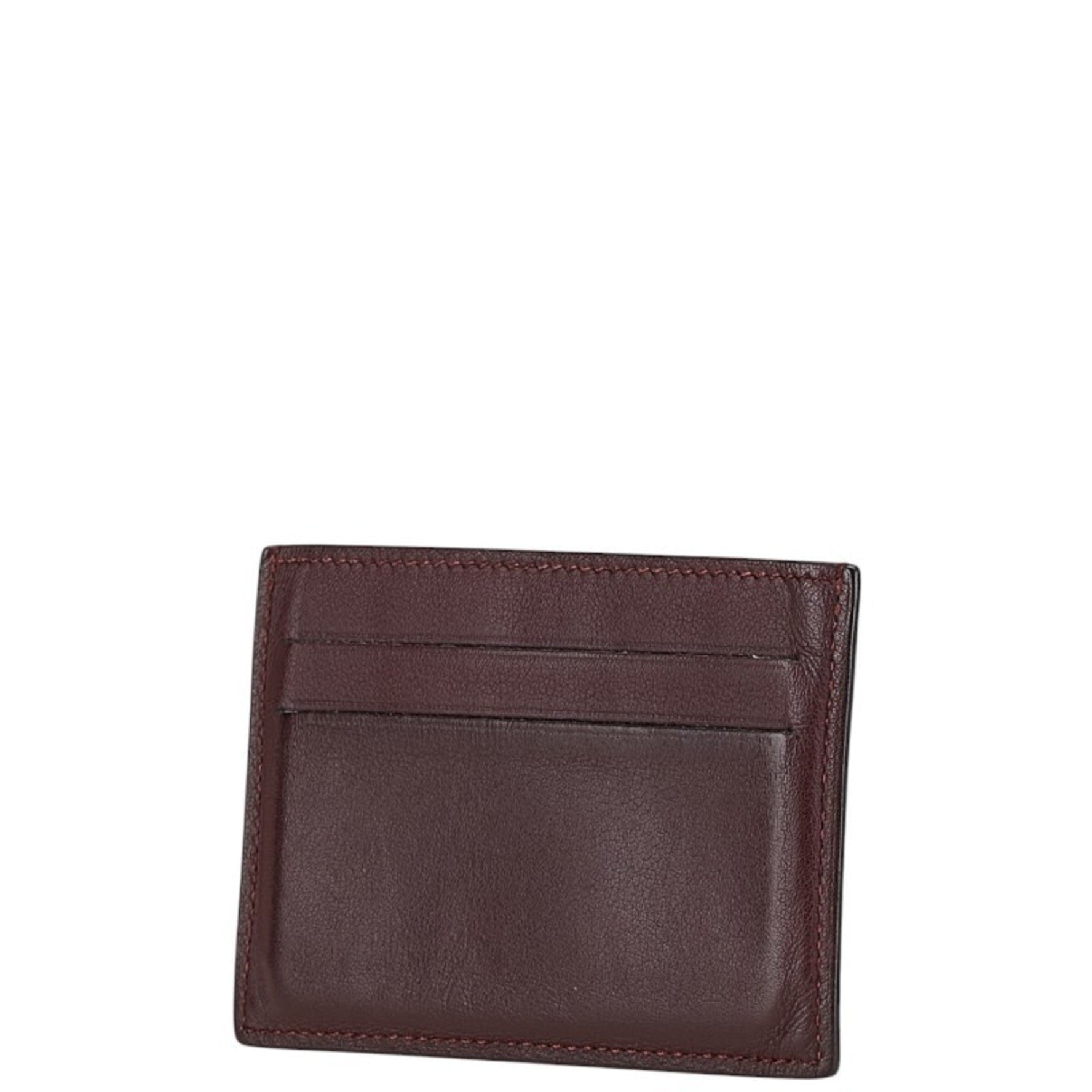 Hermes Silkin Card Case Wine Red Brown Swift Women's HERMES