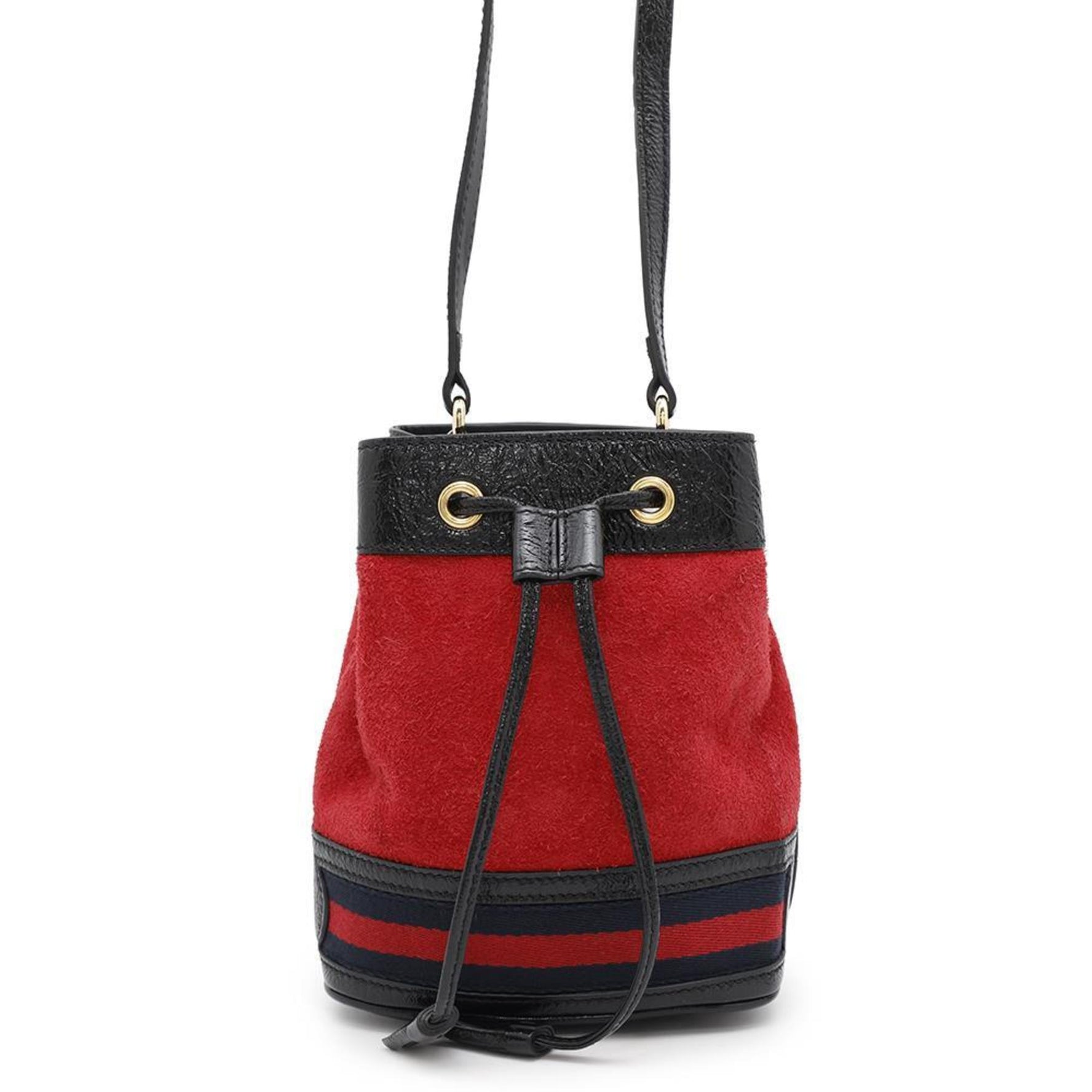 Gucci shoulder bag mini bucket suede black