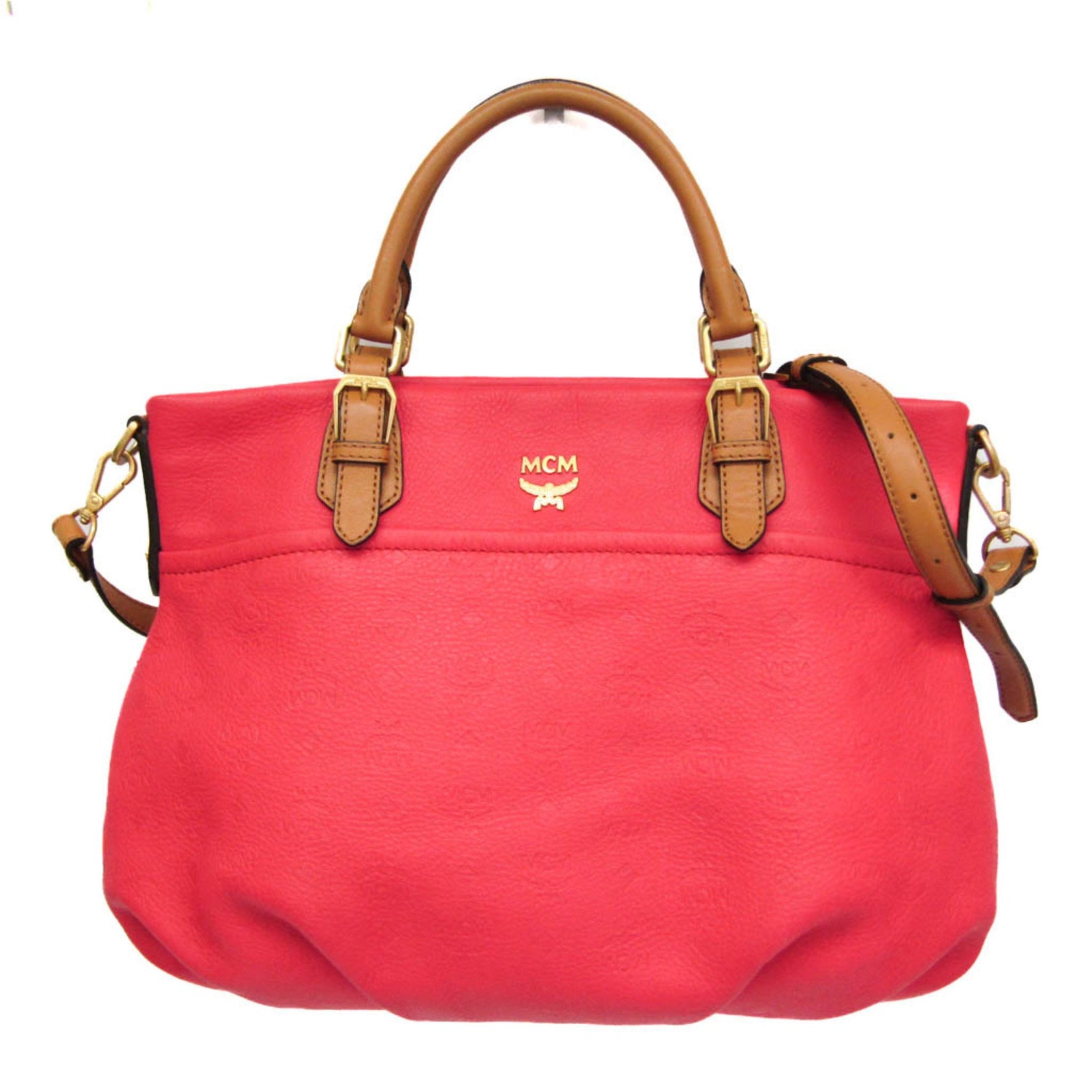MCM Leather Handbag,Shoulder Bag Brown,Pink