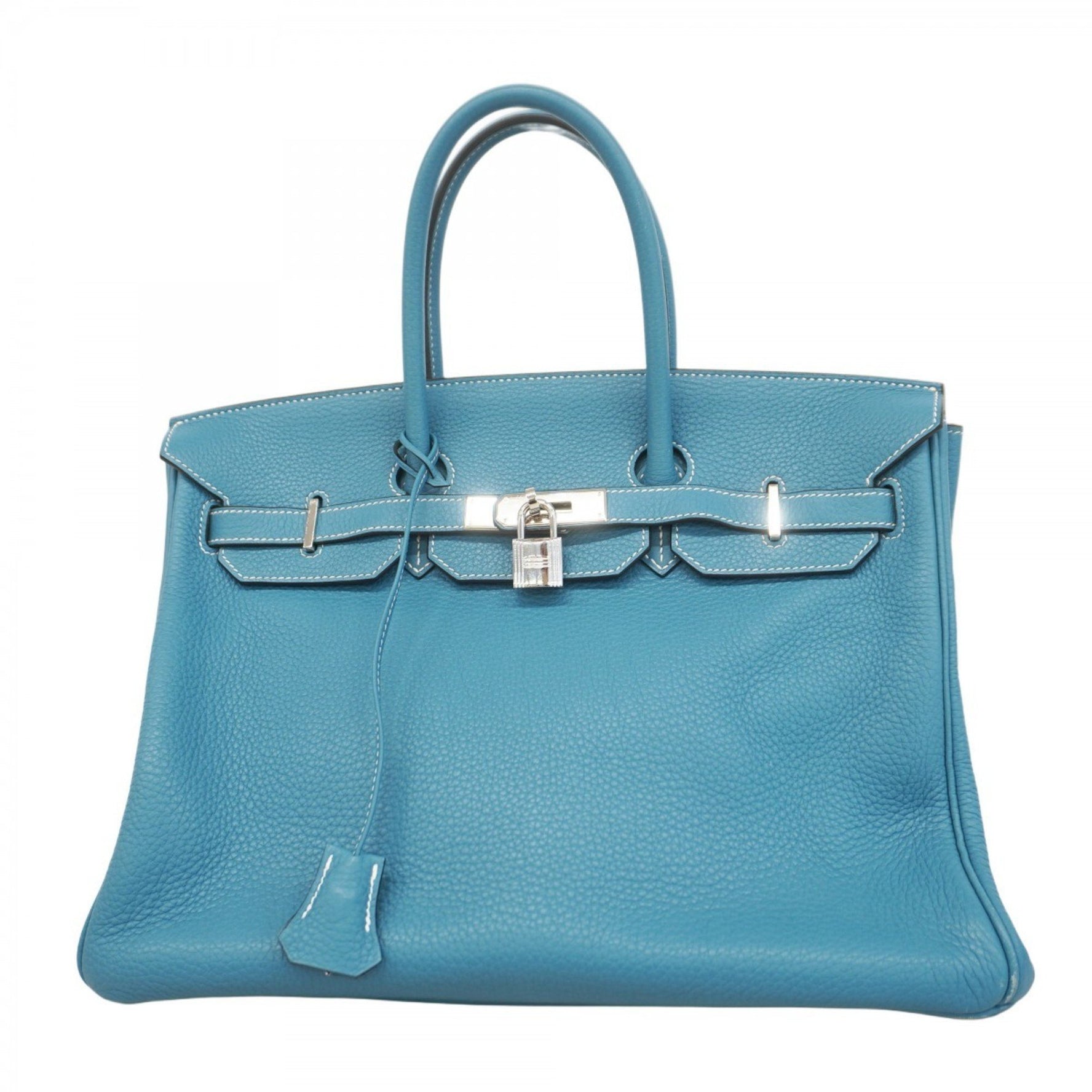 Hermes Hermès Birkin 35 Togo Blue Jean Handbag (M Stamp) for Women