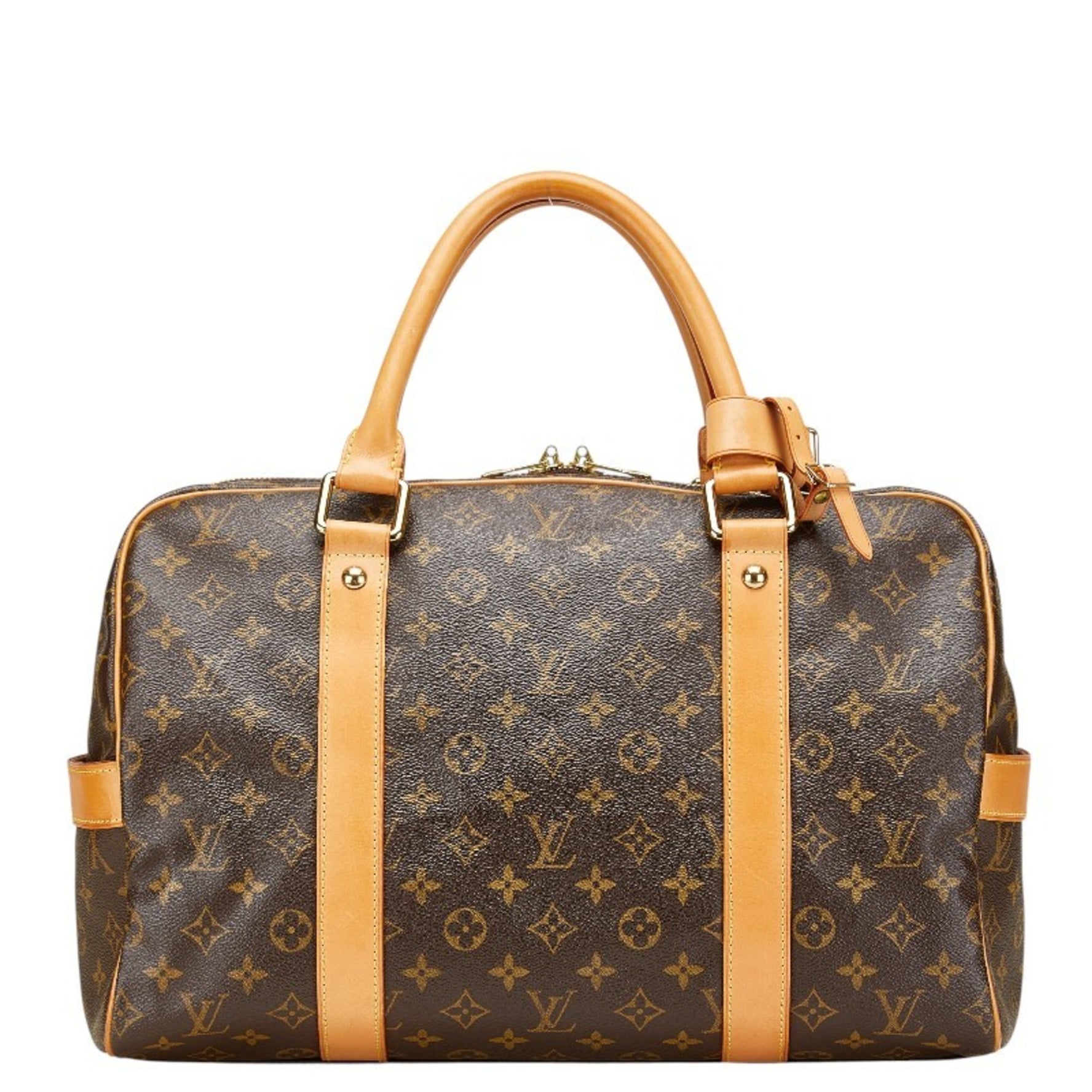 Louis Vuitton Monogram Carryall Boston Bag/Travel Bag M40074 Brown PVC Leather Women's LOUIS VUITTON